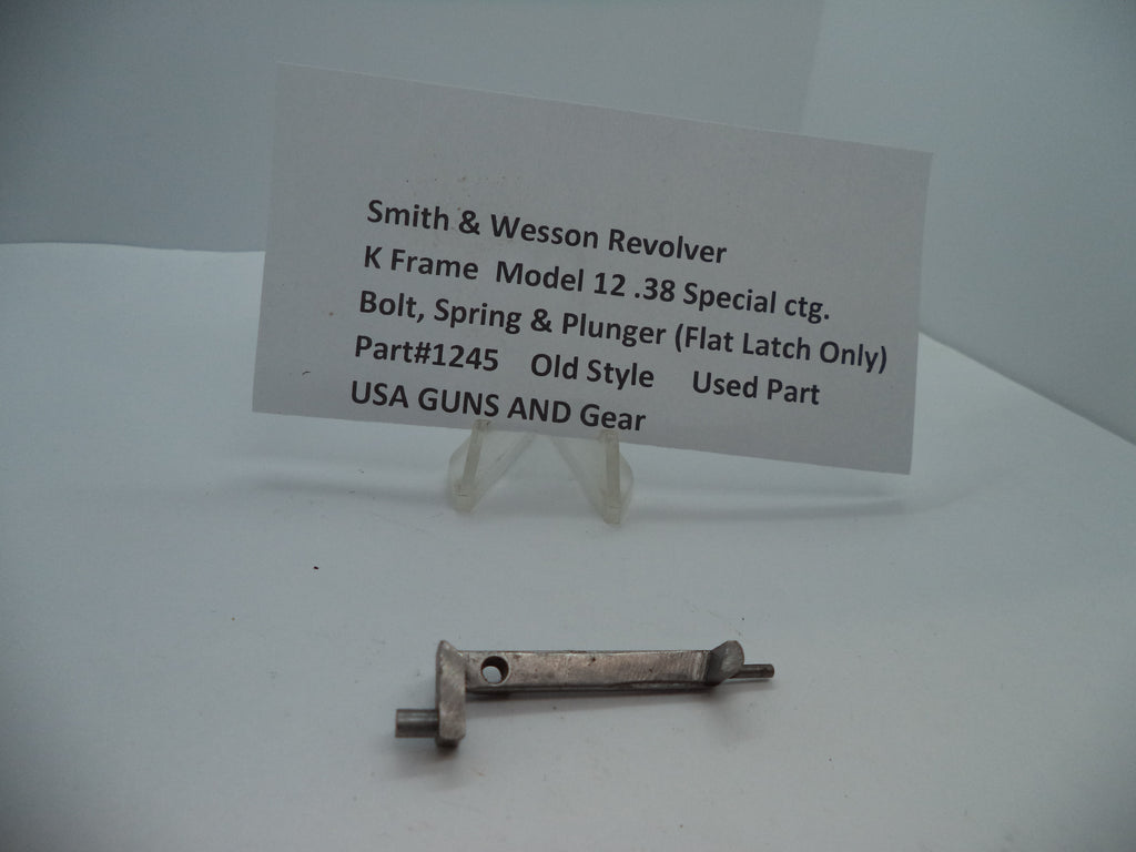 1245 Smith & Wesson K 12 Bolt Spring & Plunger (Flat Latch Only) .38 Special