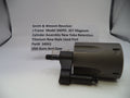 Smith & Wesson revolver cylinder assembly on a white background with text