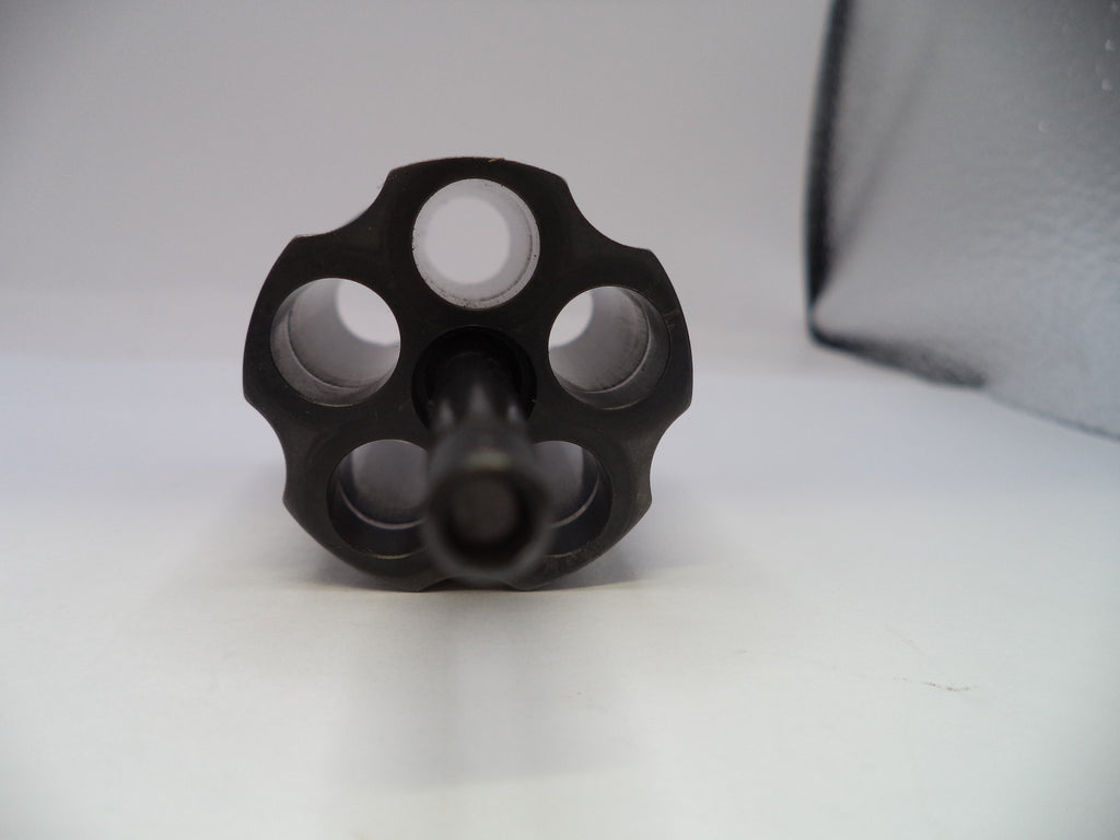 Black metal knurled knob on a white background
