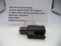 Smith & Wesson revolver part on a white background with a label