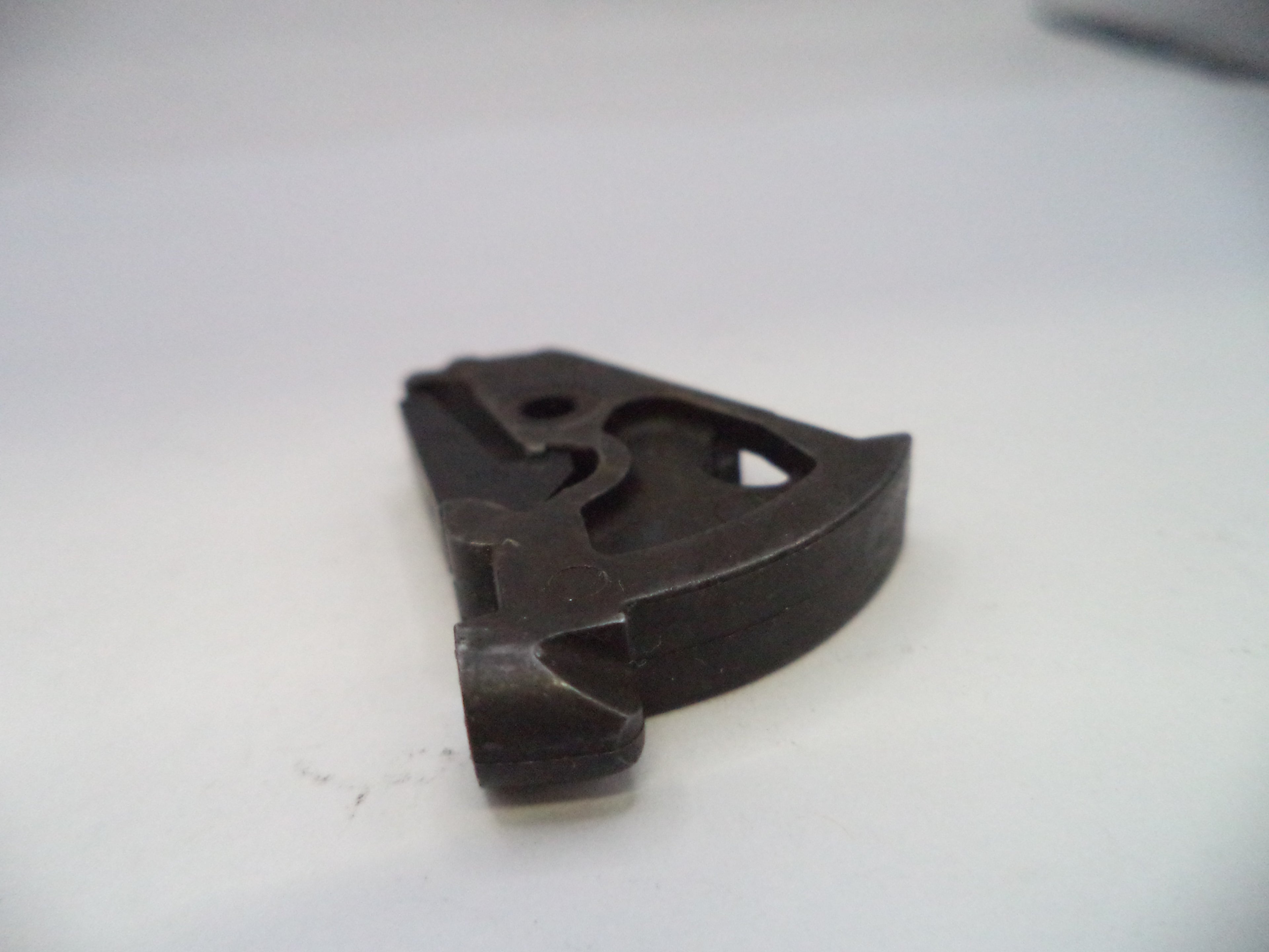 Black metal bracket on a white background
