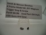 66196 Smith & Wesson K Frame Model 66 Trigger Stop & Screw Used .357 Magnum