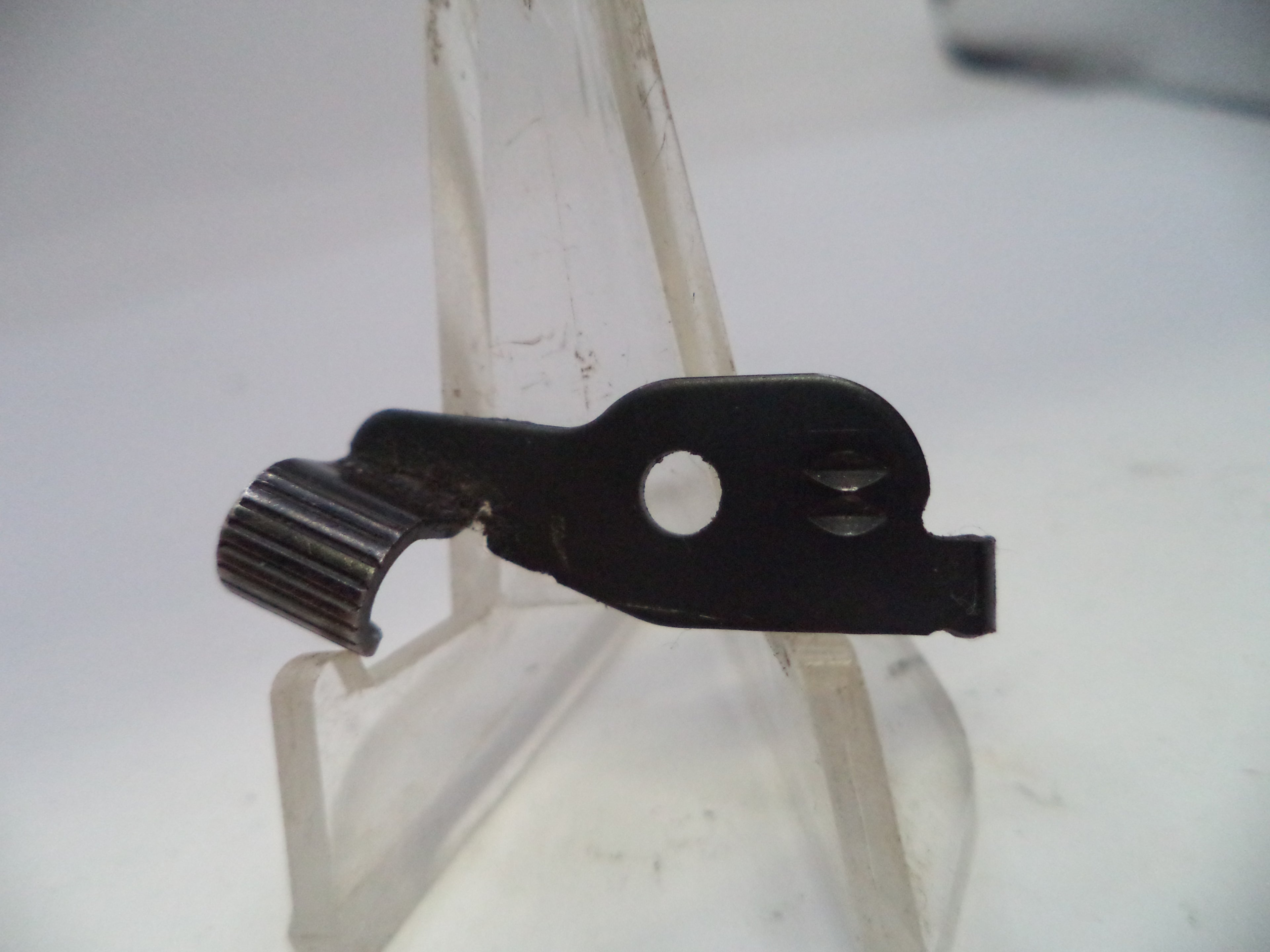 Black metal bracket on a white background