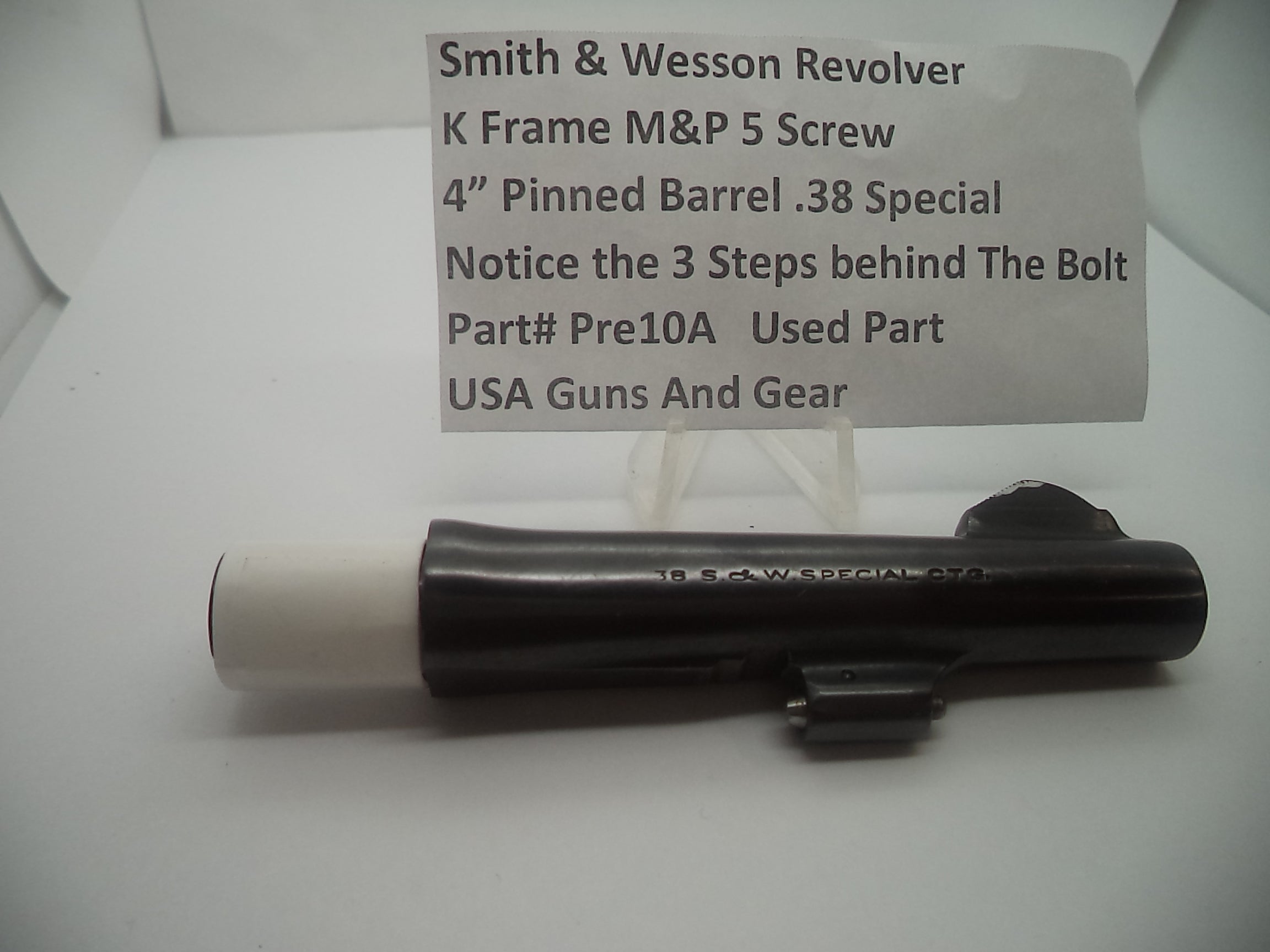 S&W K Frame M&P Pre-Model 10 Pinned 4" Barrel .38 Special - Pre10A