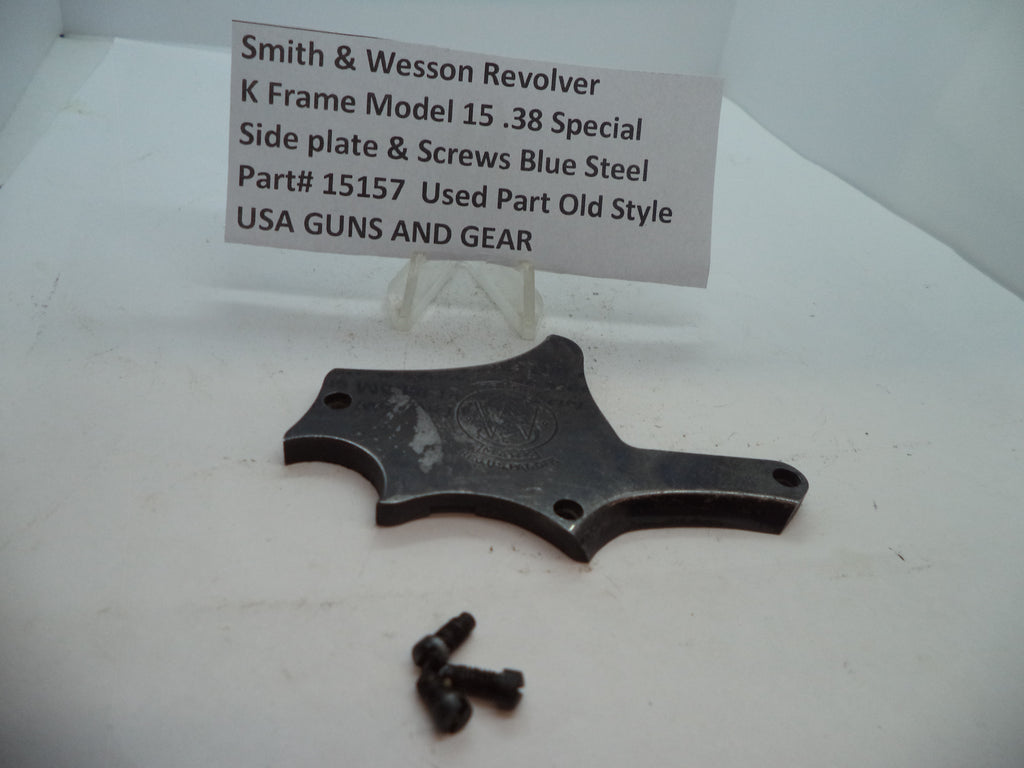 15157 S&W K Model 15  Side Plate & Screws Blue Steel .38 Special Used