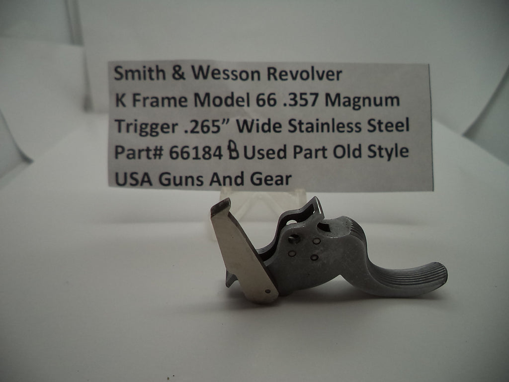 66184B S & W K Frame Model 66 .357 Magnum Trigger .265" Wide Used Part