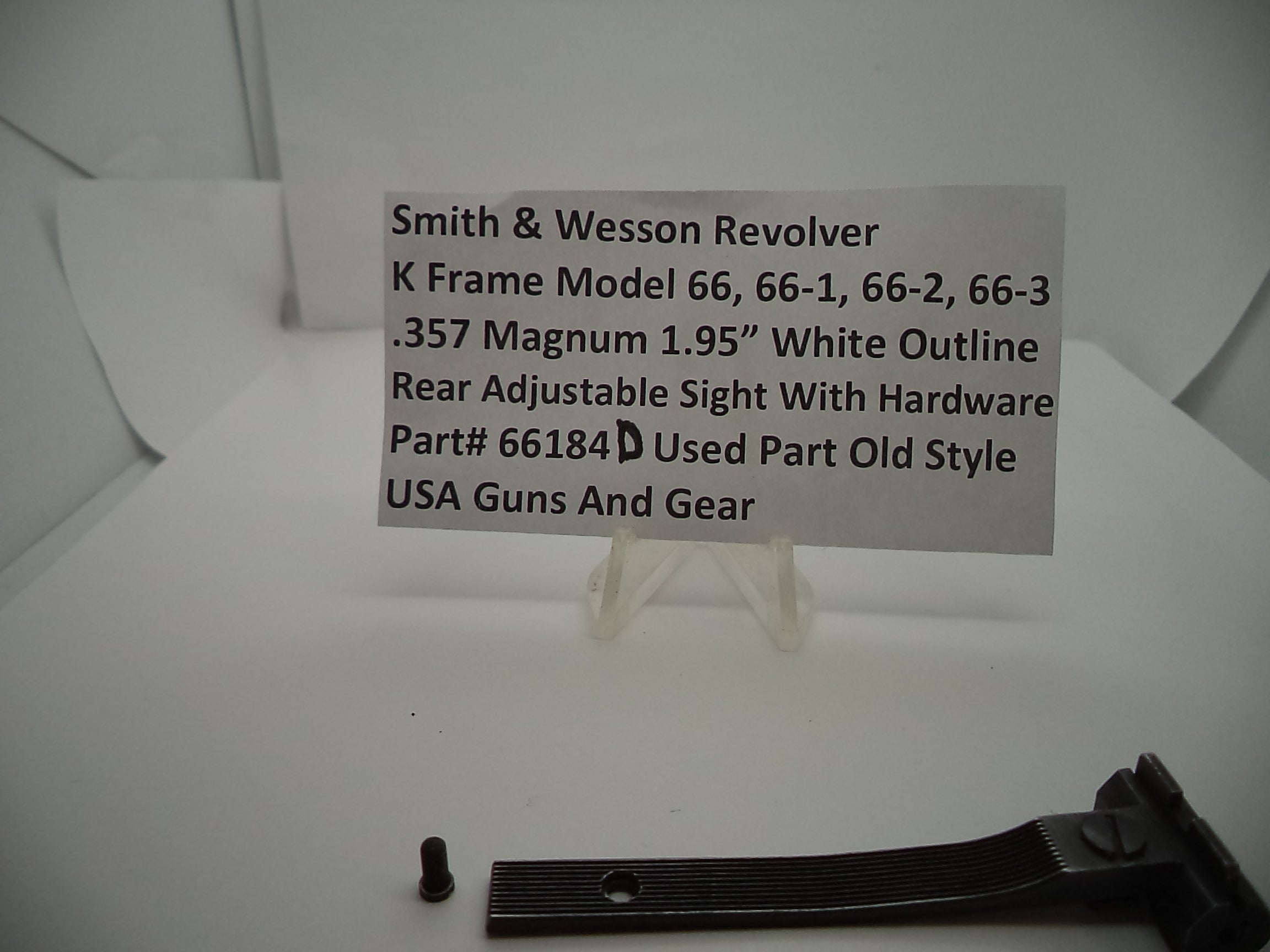 66184D S & W K Frame Models 66-66-3 Rear Adjustable Sight .357 Mag 1.95" Used