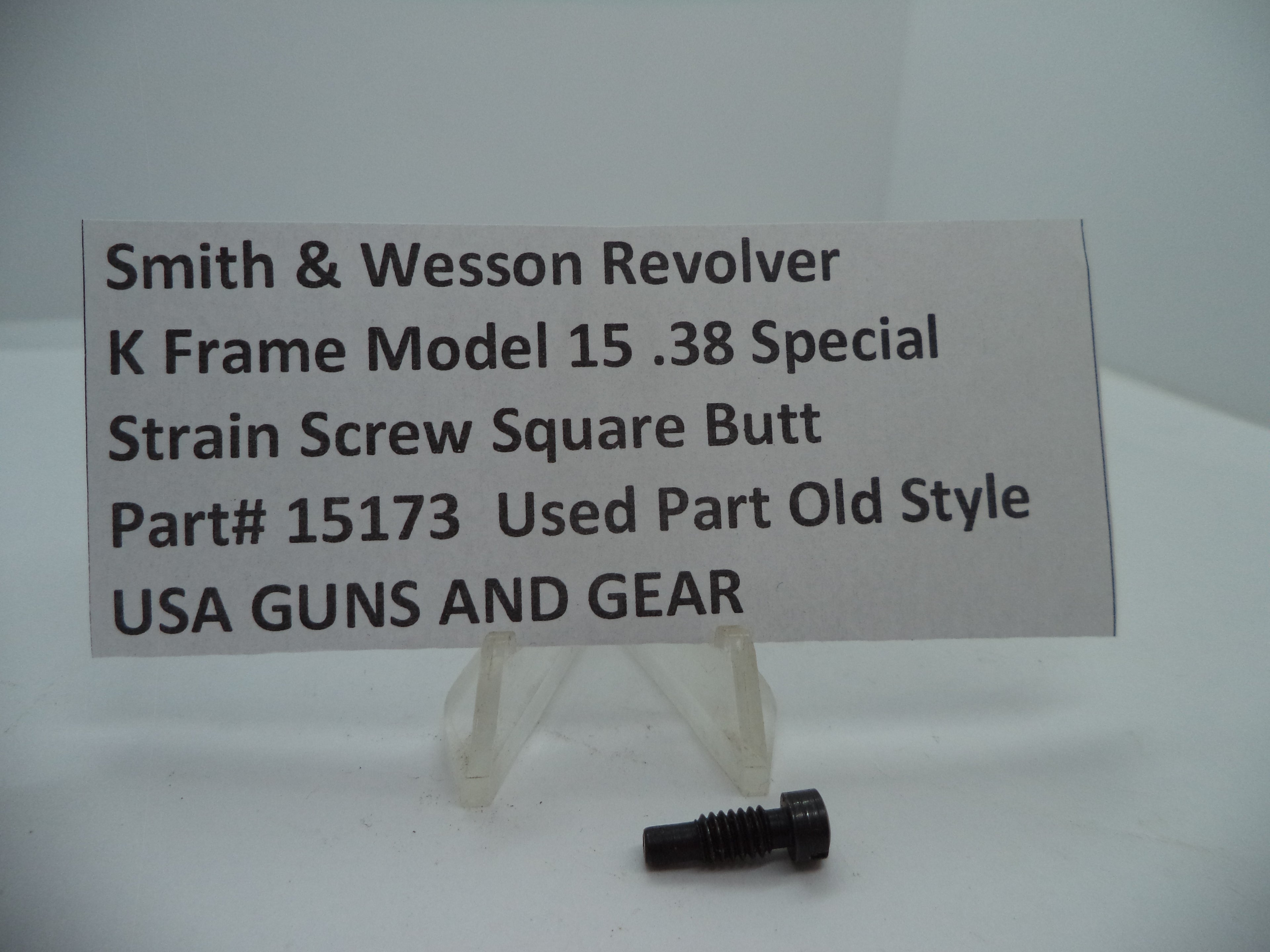 15173 S & W K Model 15 Strain Screw Square Butt .38 Special Used Part