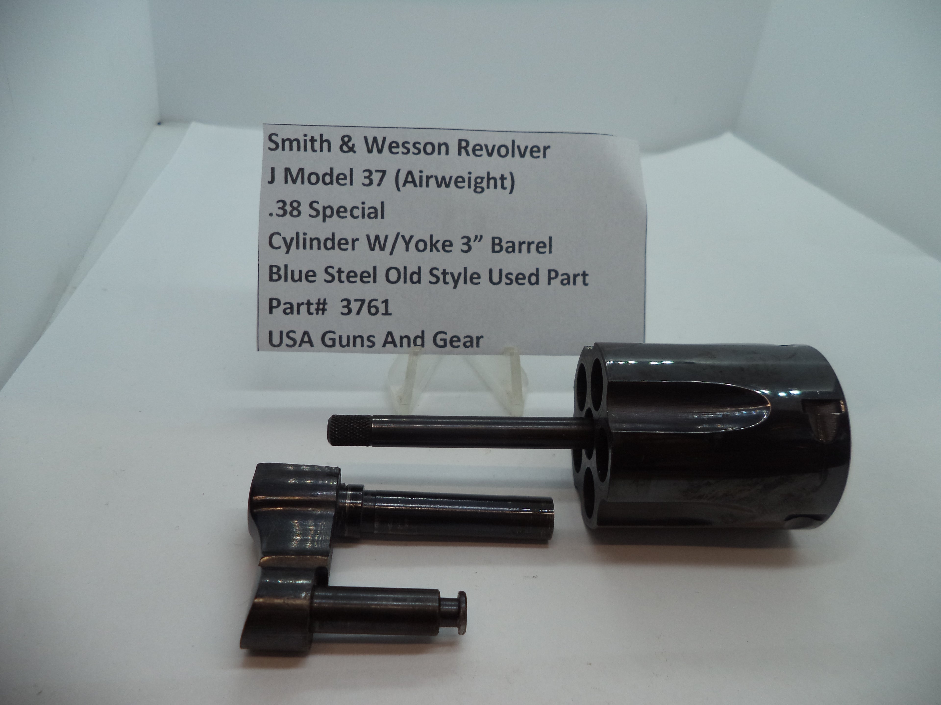 3761 S&W J Model 37 (Airweight) Cylinder Assembly w/Yoke Blue Steel .38 Special