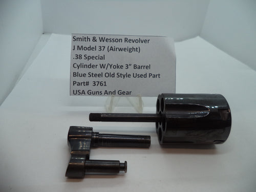 3761 S&W J Model 37 (Airweight) Cylinder Assembly w/Yoke Blue Steel .38 Special