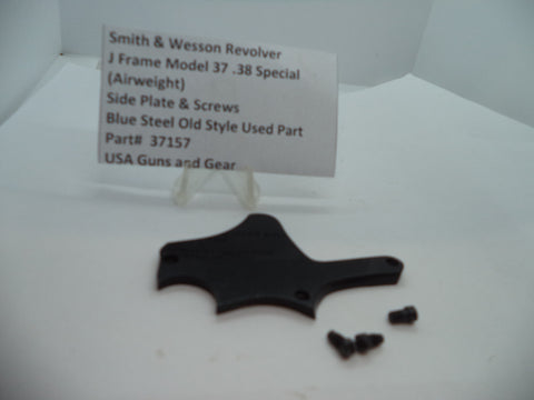 37157 Smith & Wesson J Model 37 Blue (Airweight) Side Plate & Screws .38 Special