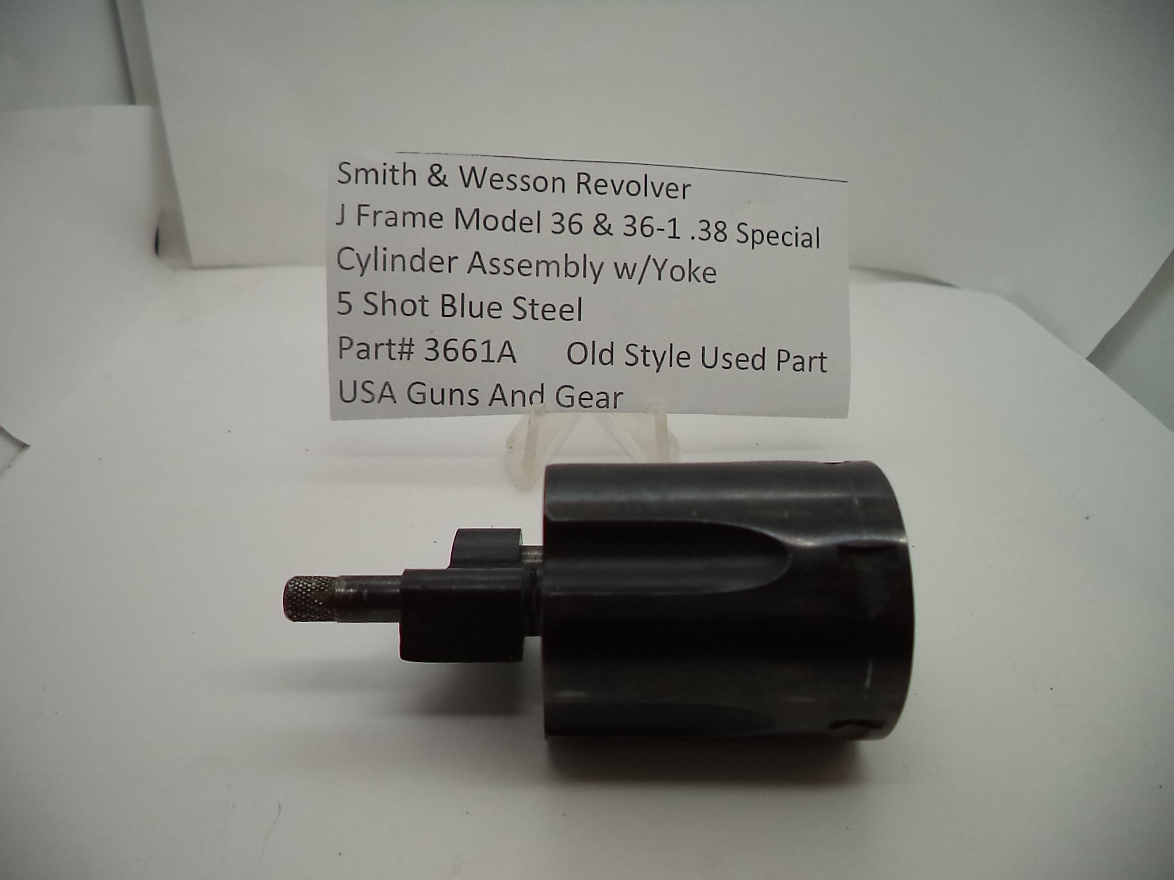 Smith & Wesson J Frame Model 36 & 36-1 Cylinder Assembly with Yoke 5 Shot Blue Steel .38 Special Used, Part# 3661A