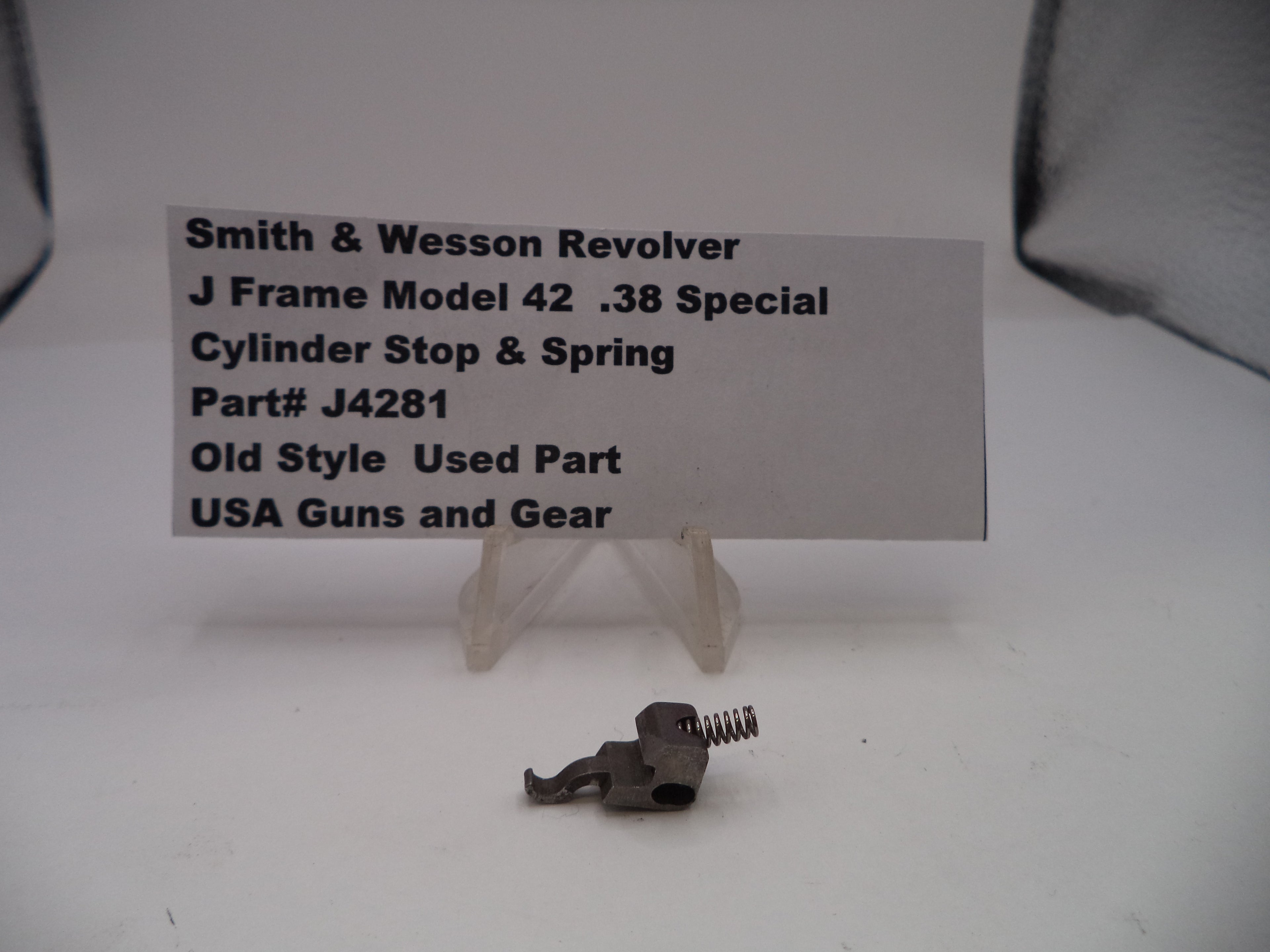 Smith & Wesson J Frame Model 42 Centennial Airweight Cylinder Stop & Spring - Part #J4281