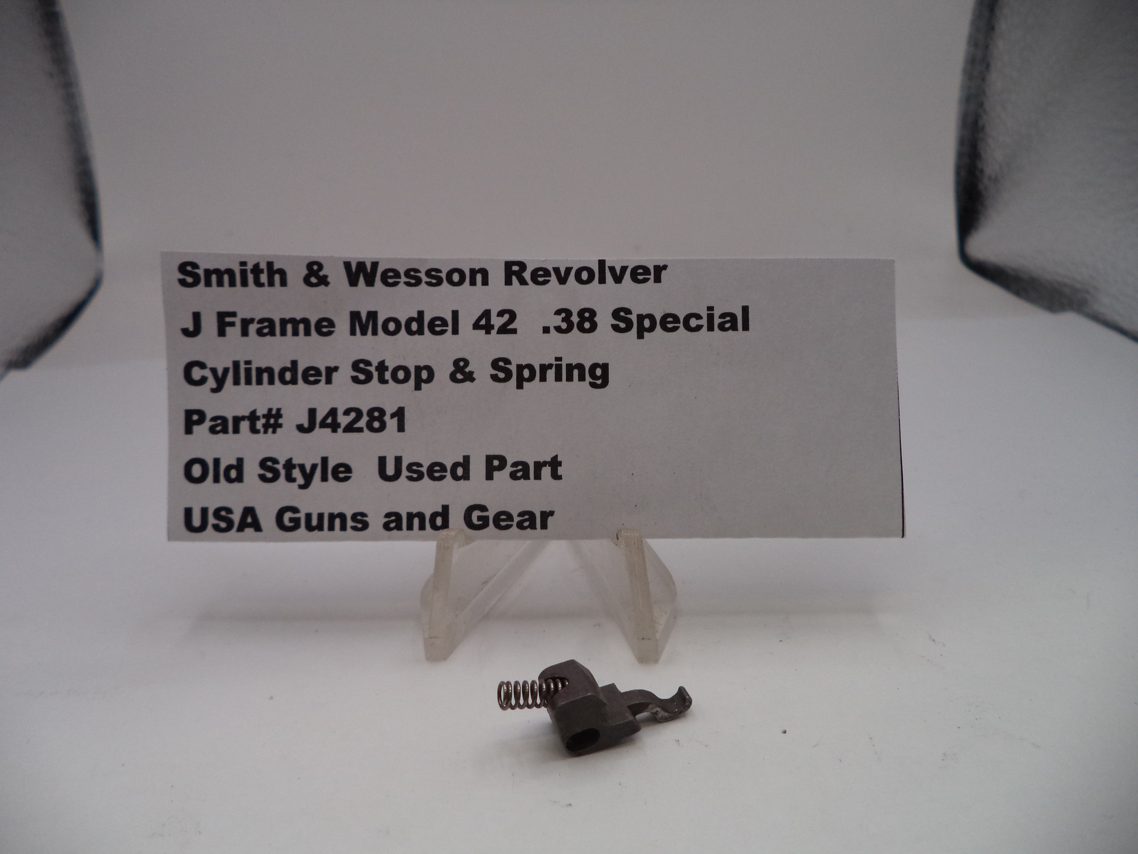 Smith & Wesson J Frame Model 42 Centennial Airweight Cylinder Stop & Spring - Part #J4281