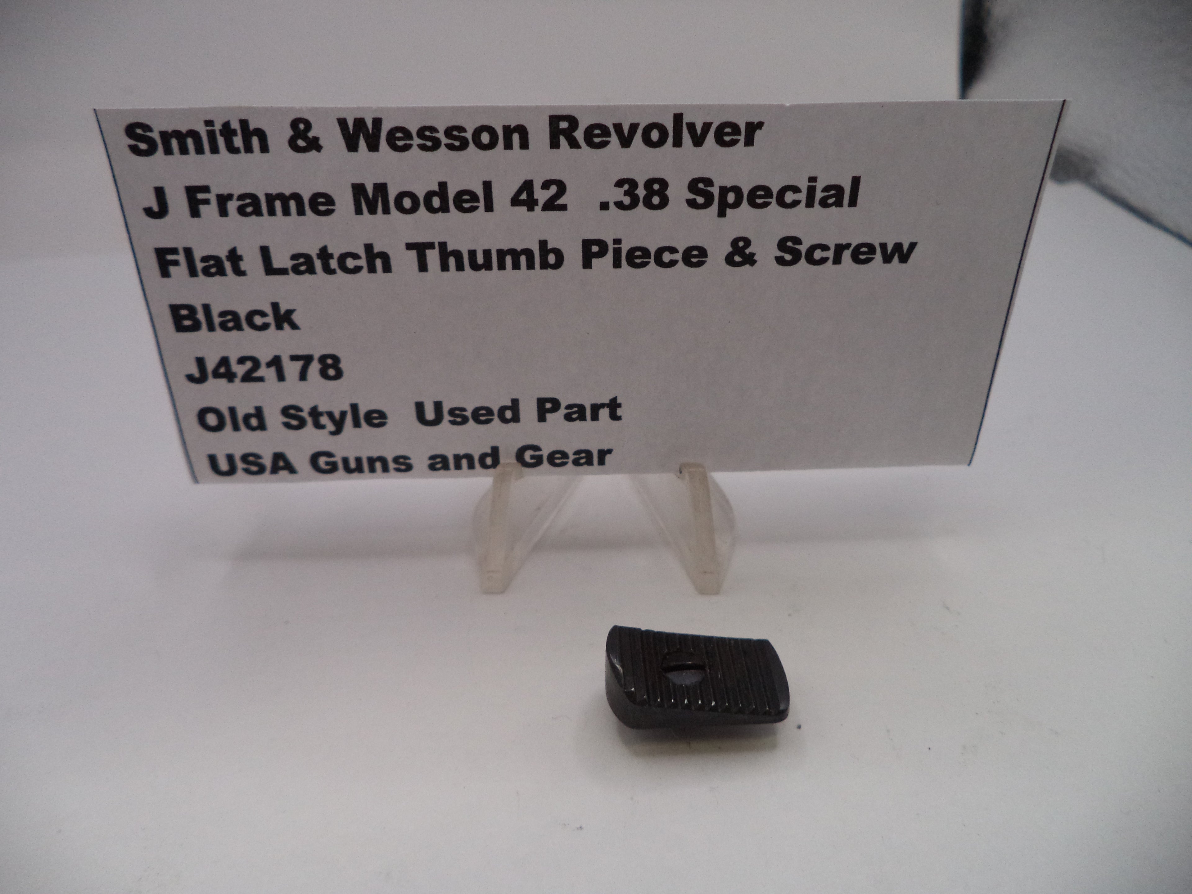 Smith & Wesson J Frame Model 42 Centennial Airweight Flat Latch Thumb Piece & Screw, Old Style - Part# J42178