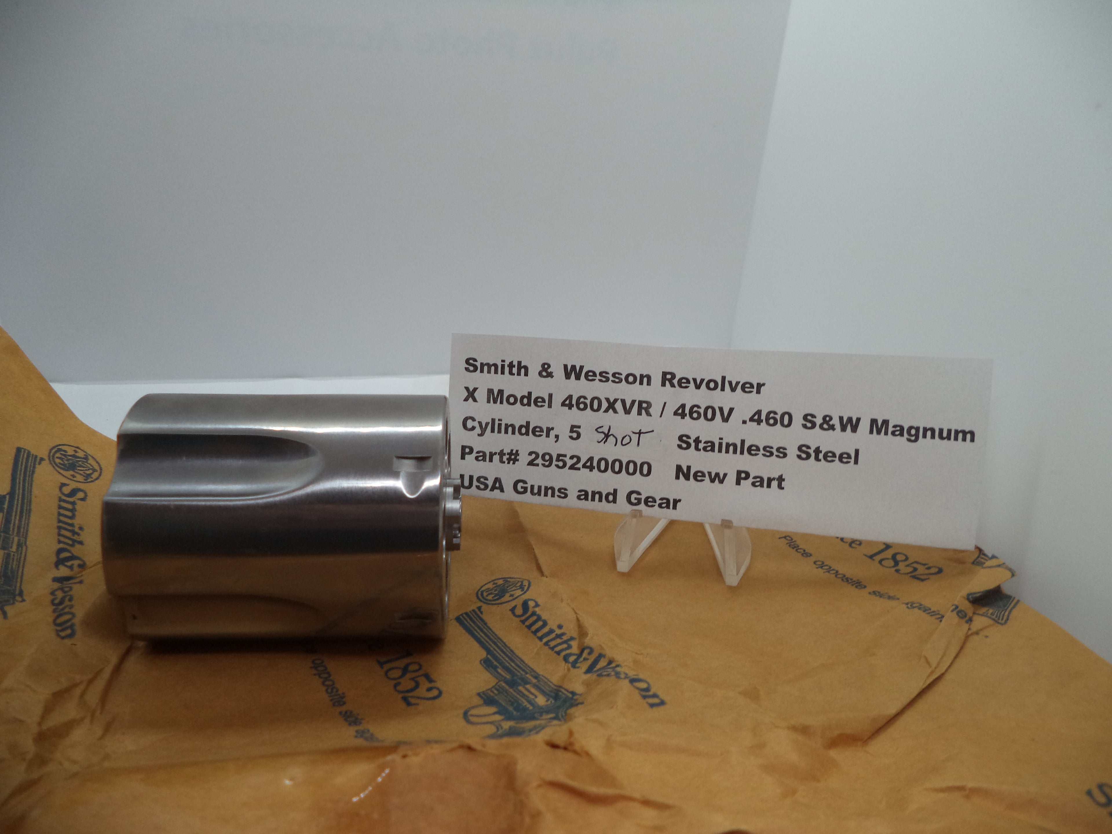 Smith & Wesson X Frame Model 460XVR/460V Cylinder .460 S&W Magnum Stainless Steel New Part 295240000