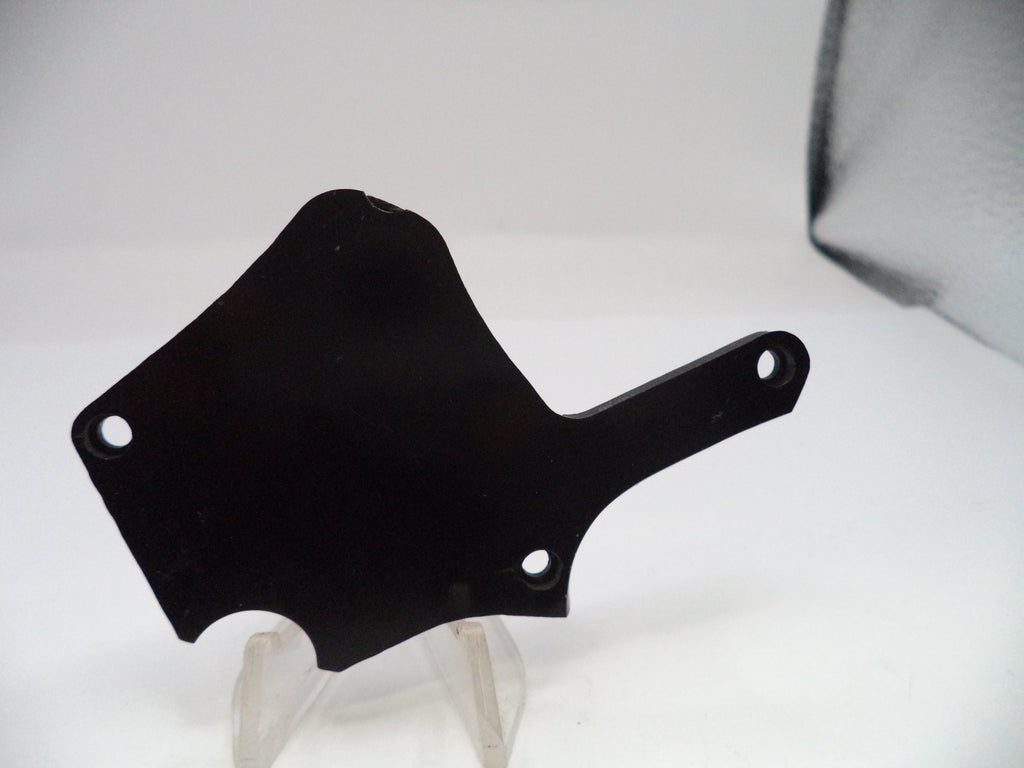 Black metal bracket on a white background