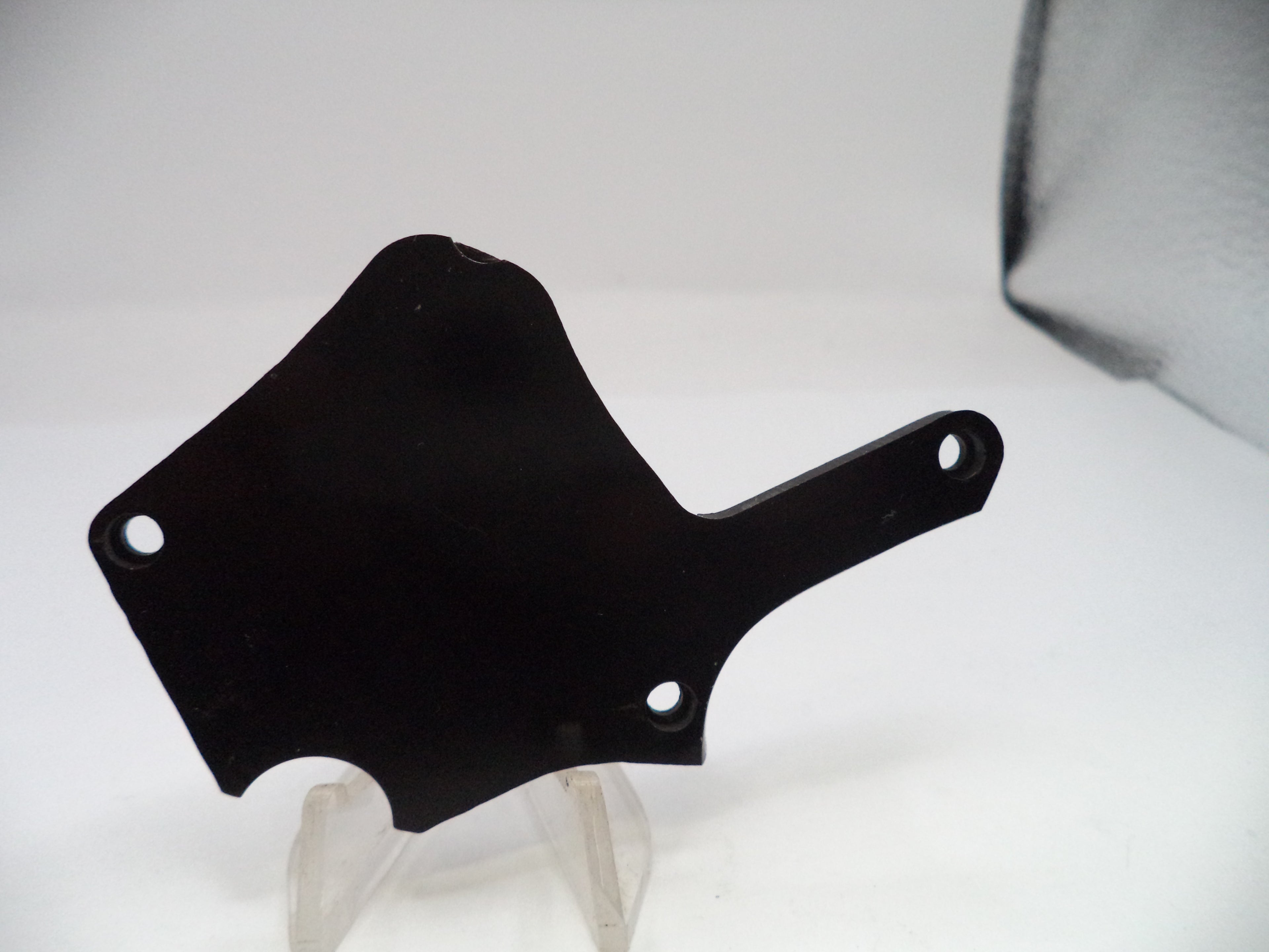 Black metal bracket on a white background
