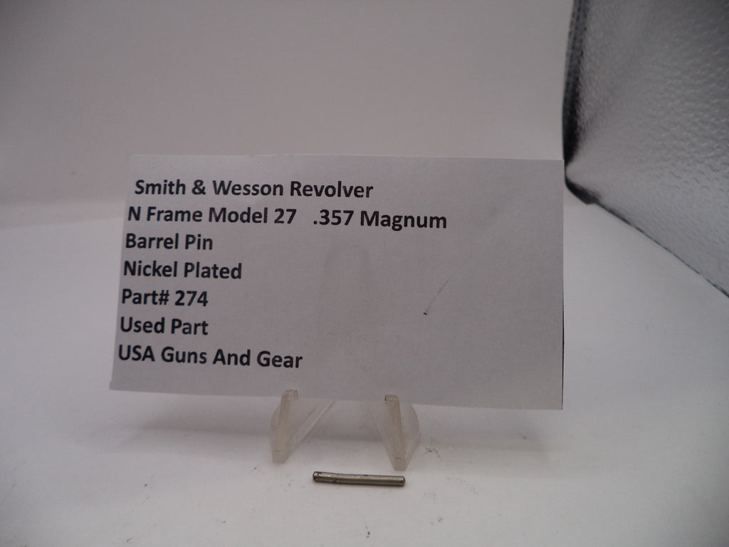Smith & Wesson revolver barrel pin with descriptive card on a white background