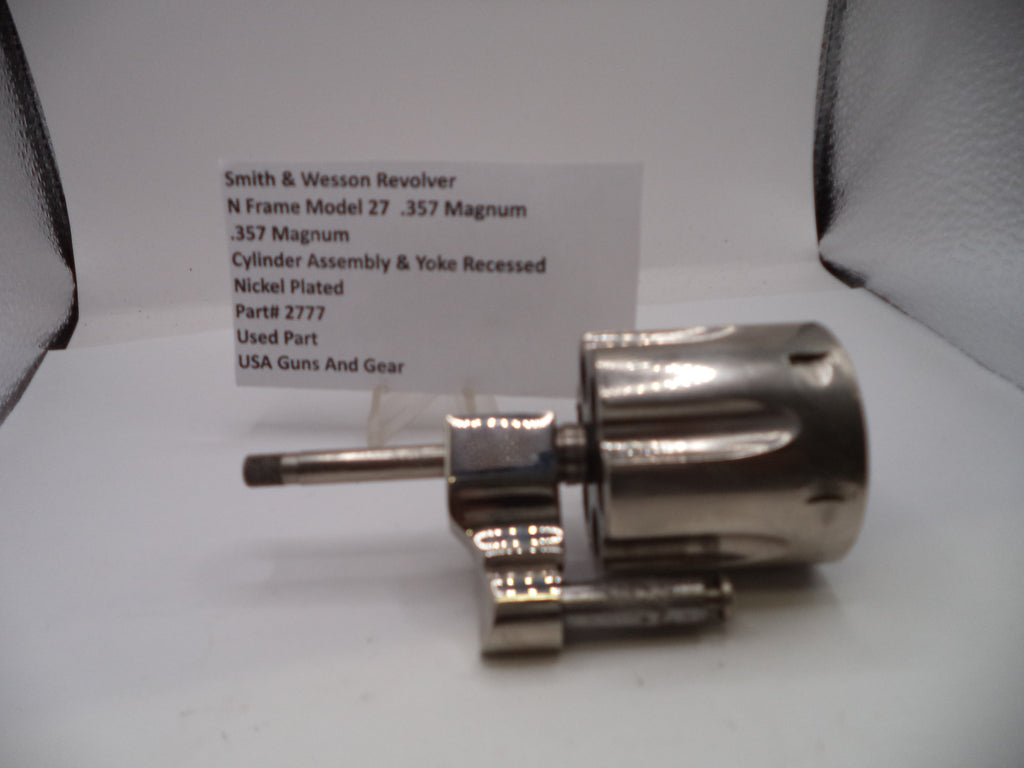 Smith & Wesson revolver cylinder assembly on a white background with text label