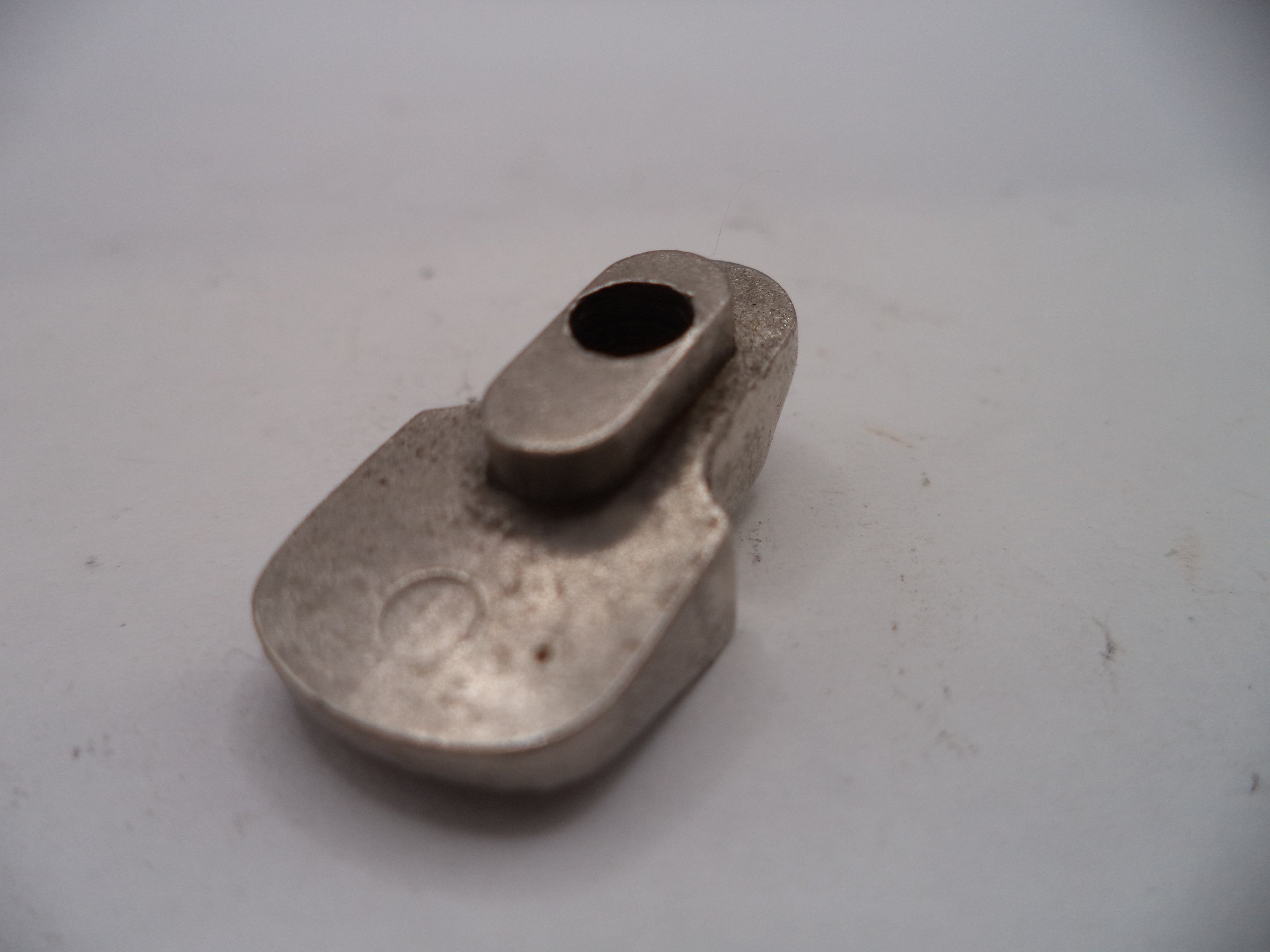 Metallic pulley or sheave on a white background