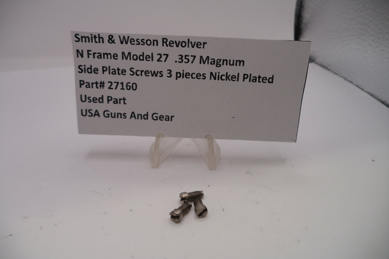 S&W N Frame Model 27  .357 Magnum  Side Plate Screws Nickel 27160