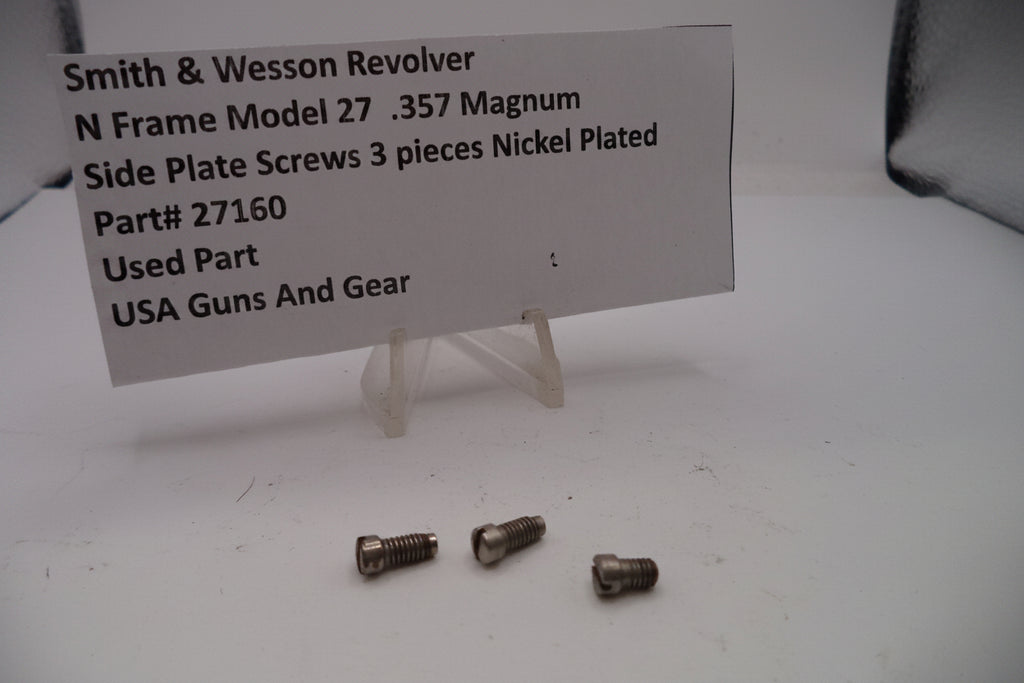 S&W N Frame Model 27  .357 Magnum  Side Plate Screws Nickel 27160