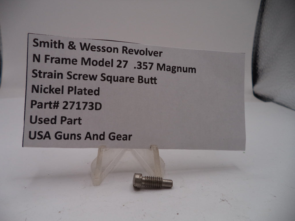 Strain screw with label detailing specifications on a white background