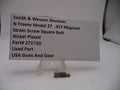 Strain screw with label detailing specifications on a white background