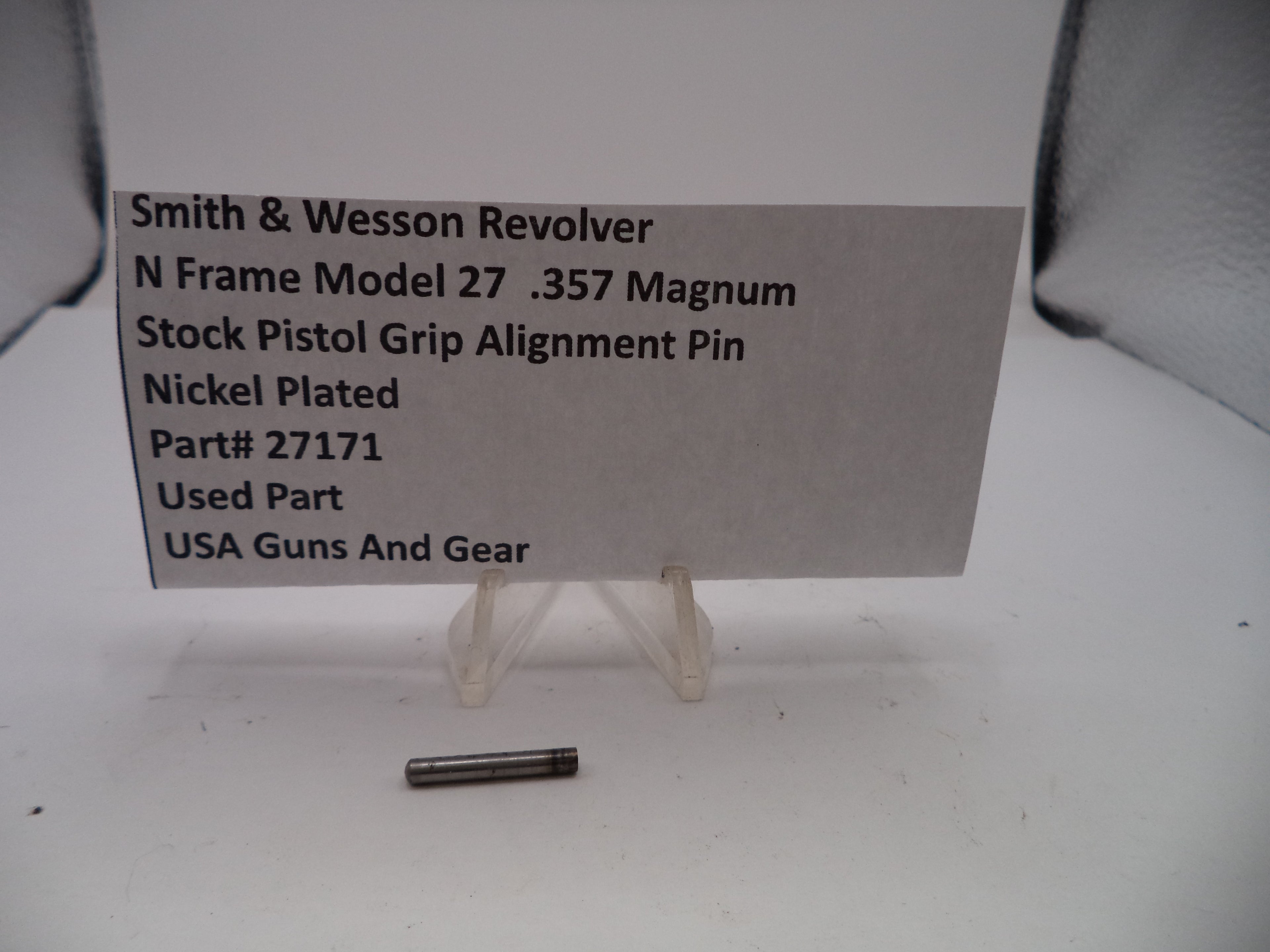 Smith & Wesson N Frame Model 27 Grip Alignment Pin, Part #27171
