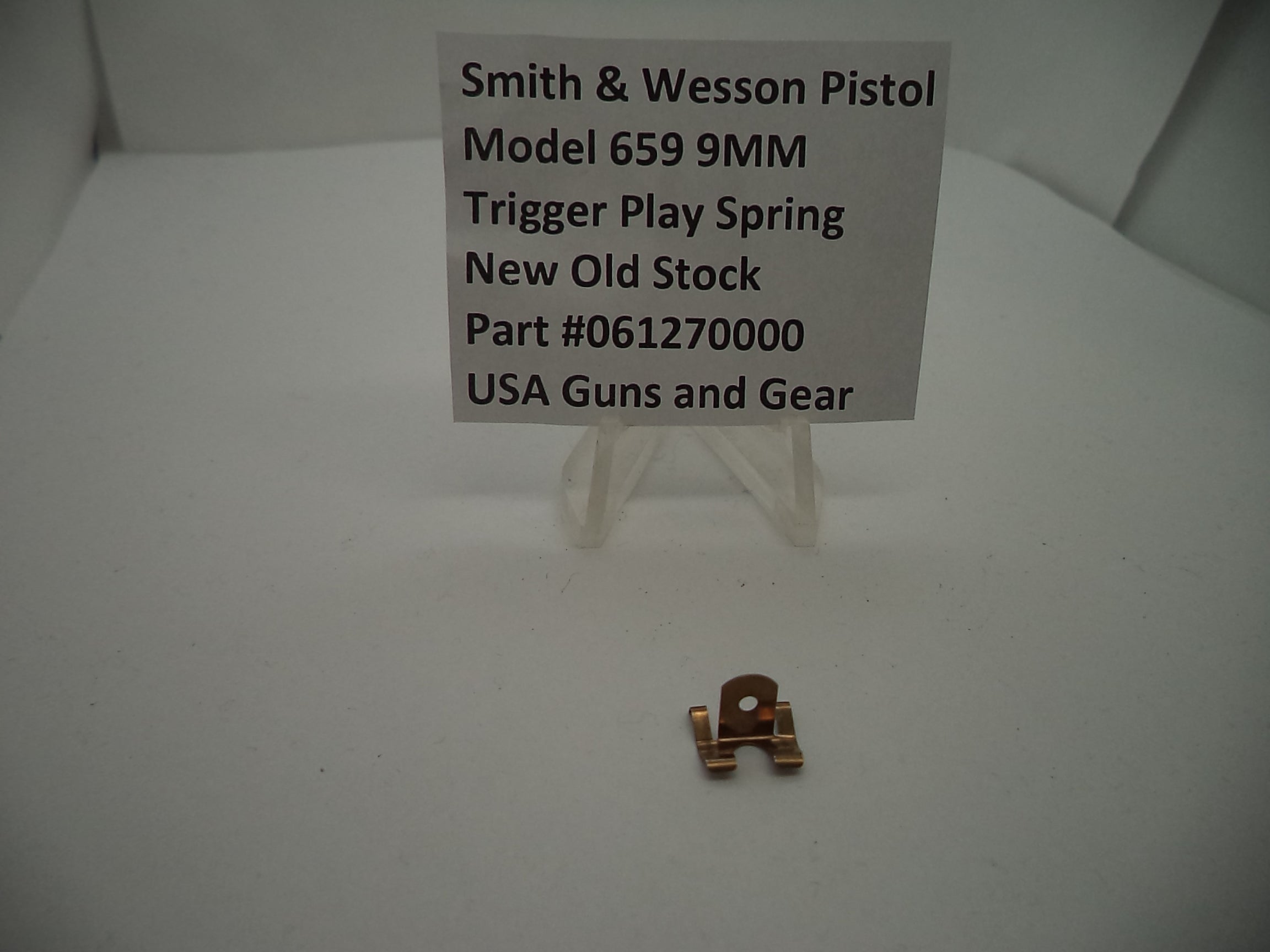 061270000 S & W Pistol Model 659 9MM Trigger Play Spring New Old Stock
