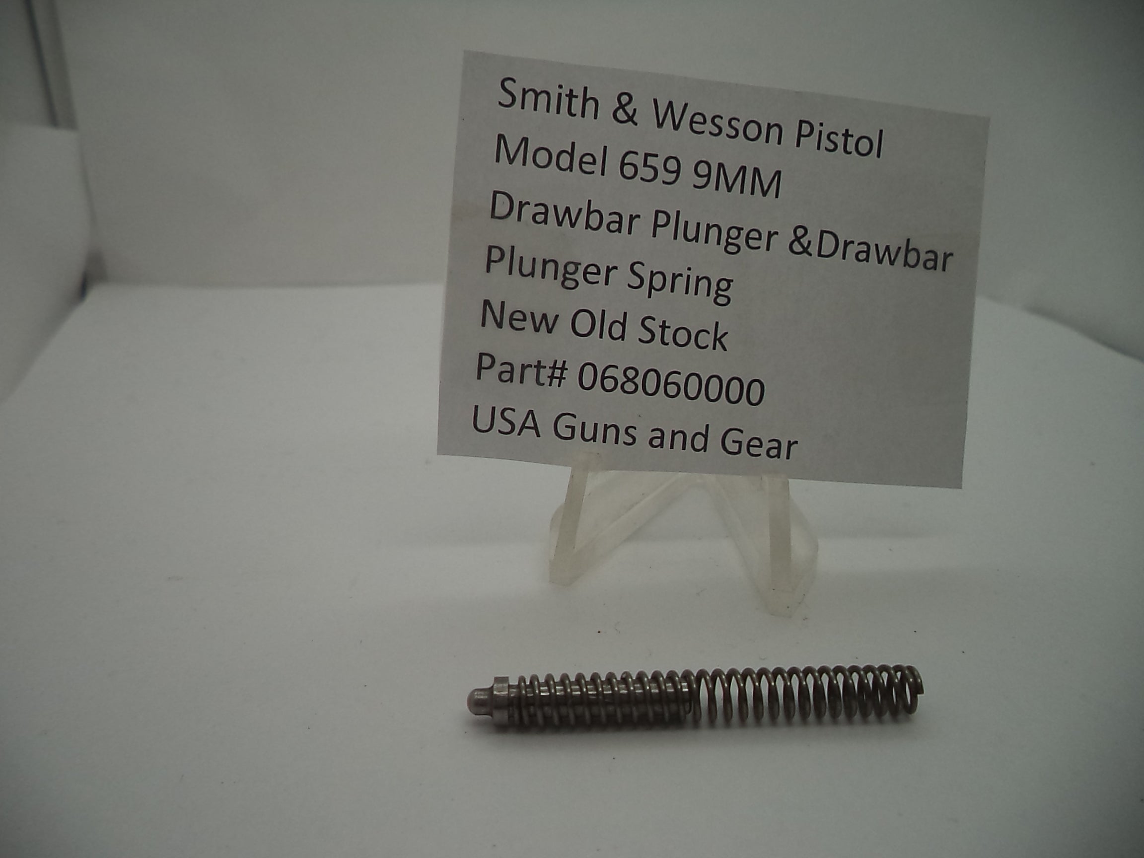 068060000 S & W Pistol Model 659 9MM Drawbar Plunger & Spring New Old Stock