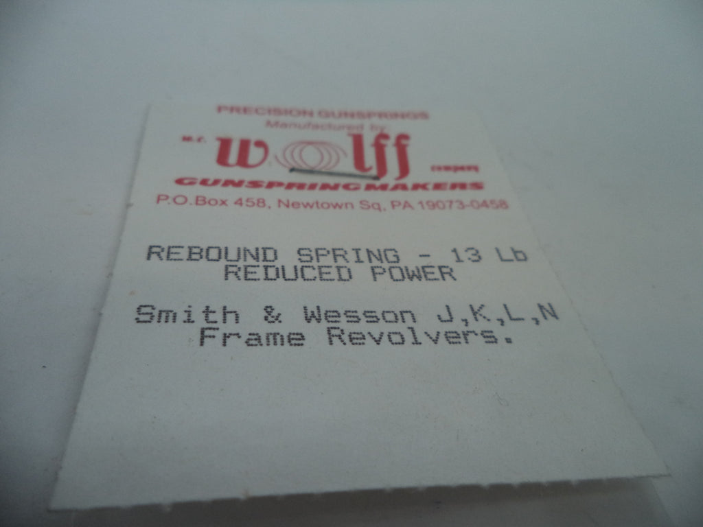 Wolff Smith & Wesson J K L N Frame Reduced Power Rebound Spring 13 LB 16662