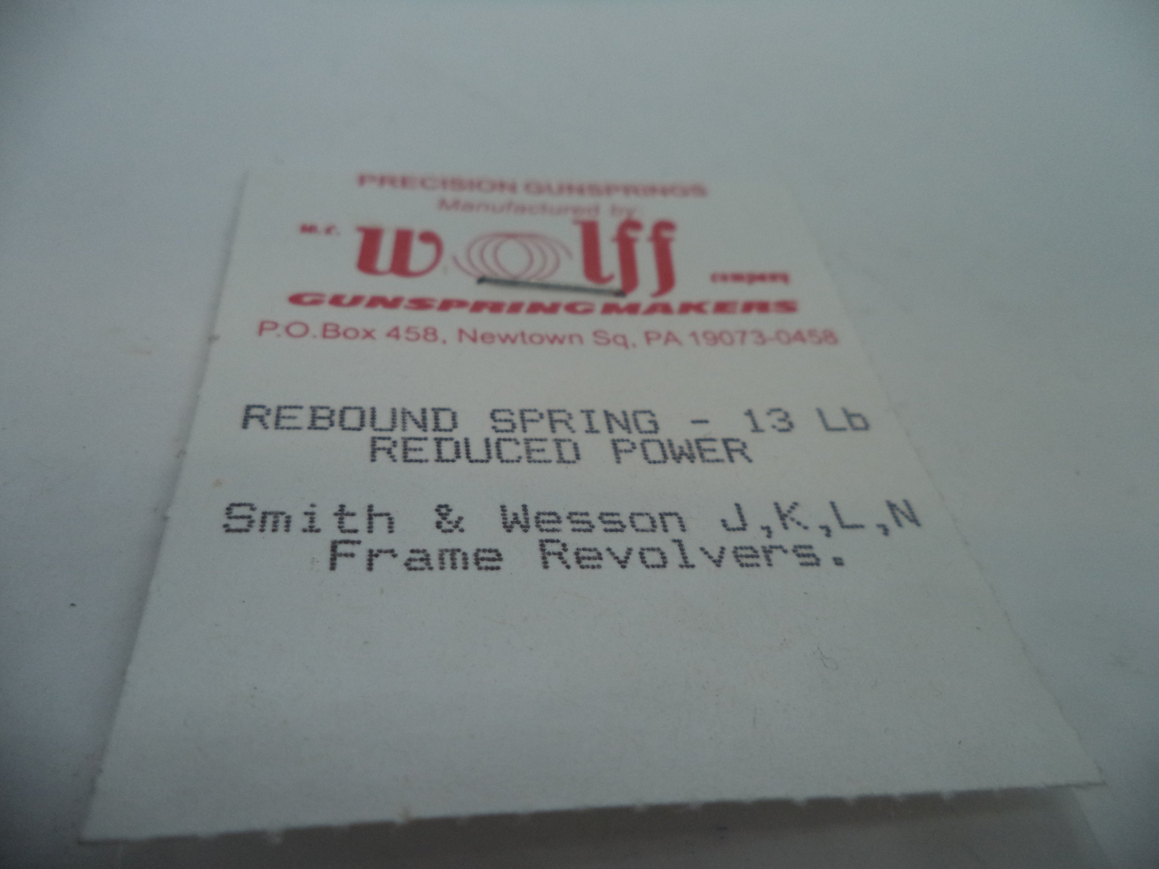 Wolff Smith & Wesson J K L N Frame Reduced Power Rebound Spring 13 LB 16662