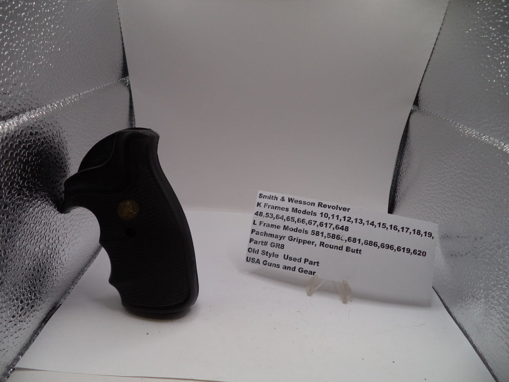 Smith & Wesson K & L Frame Revolver Pachmayr Gripper Round Butt Grips Used - GR8