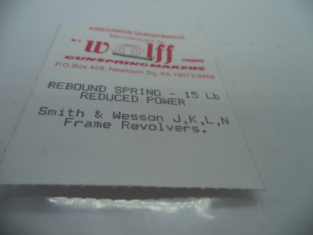 Wolff Reduced Power Rebound Spring for Smith & Wesson J/K/L/N Frame Revolvers 15 LB 16664