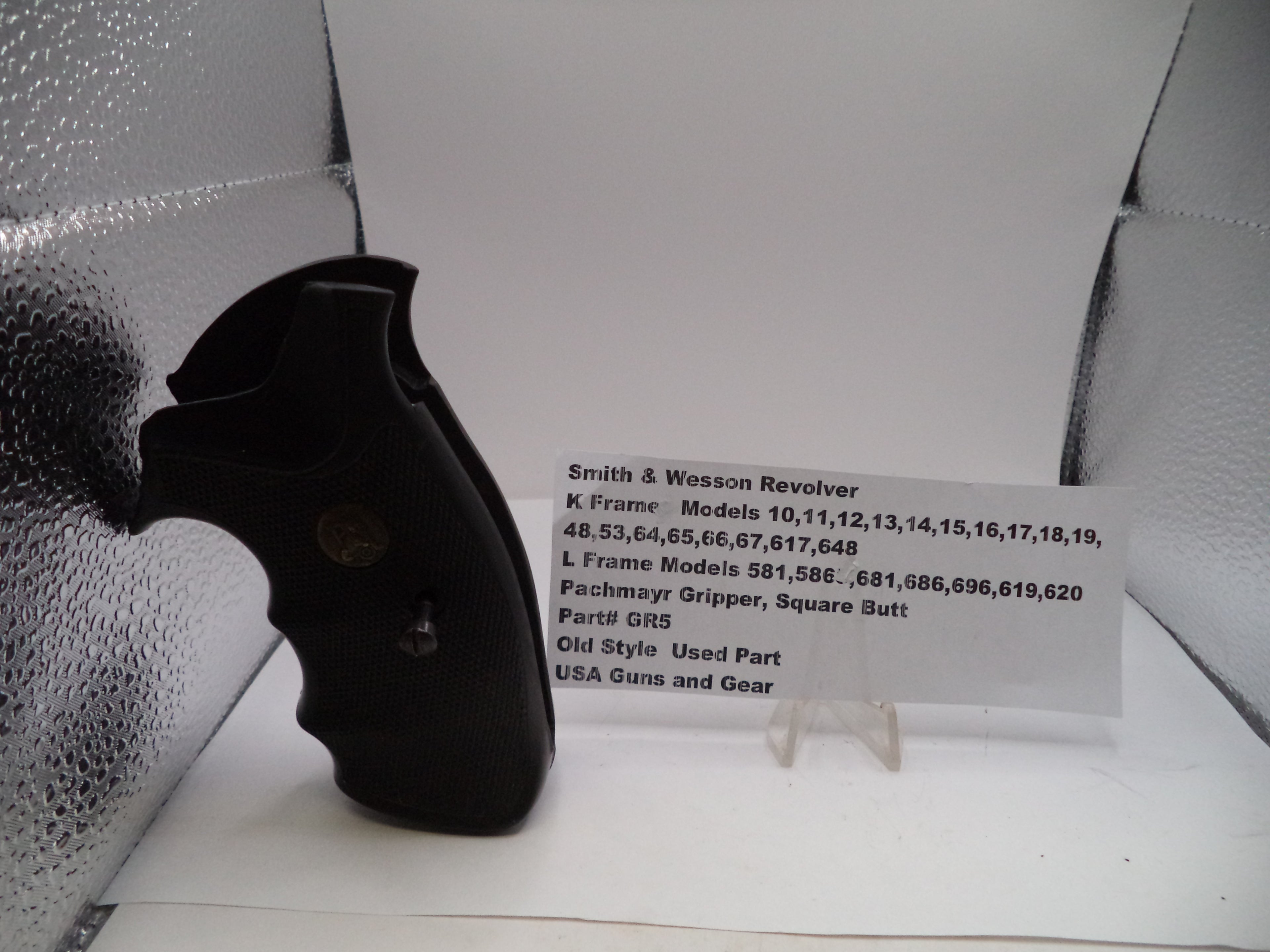 Pachmayr Gripper Square Butt Grips S&W K & L Frame Revolver Used - GR5