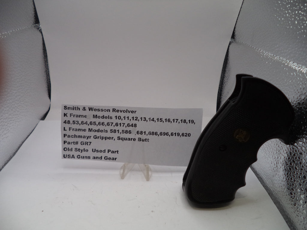Pachmayr Gripper Square Butt Grips for S&W K & L Frame Revolvers - GR7