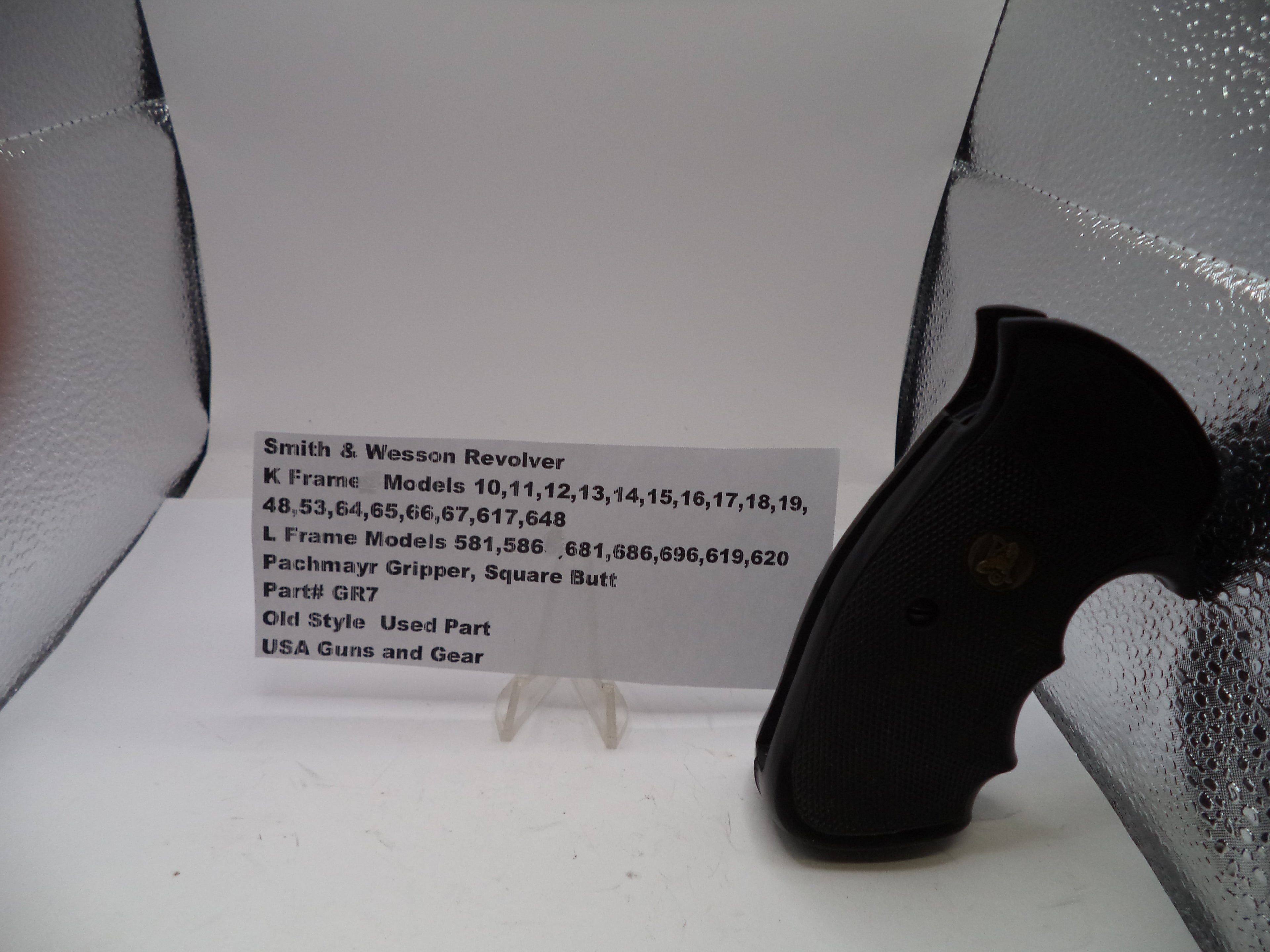 Pachmayr Gripper Square Butt Grips for S&W K & L Frame Revolvers - GR7