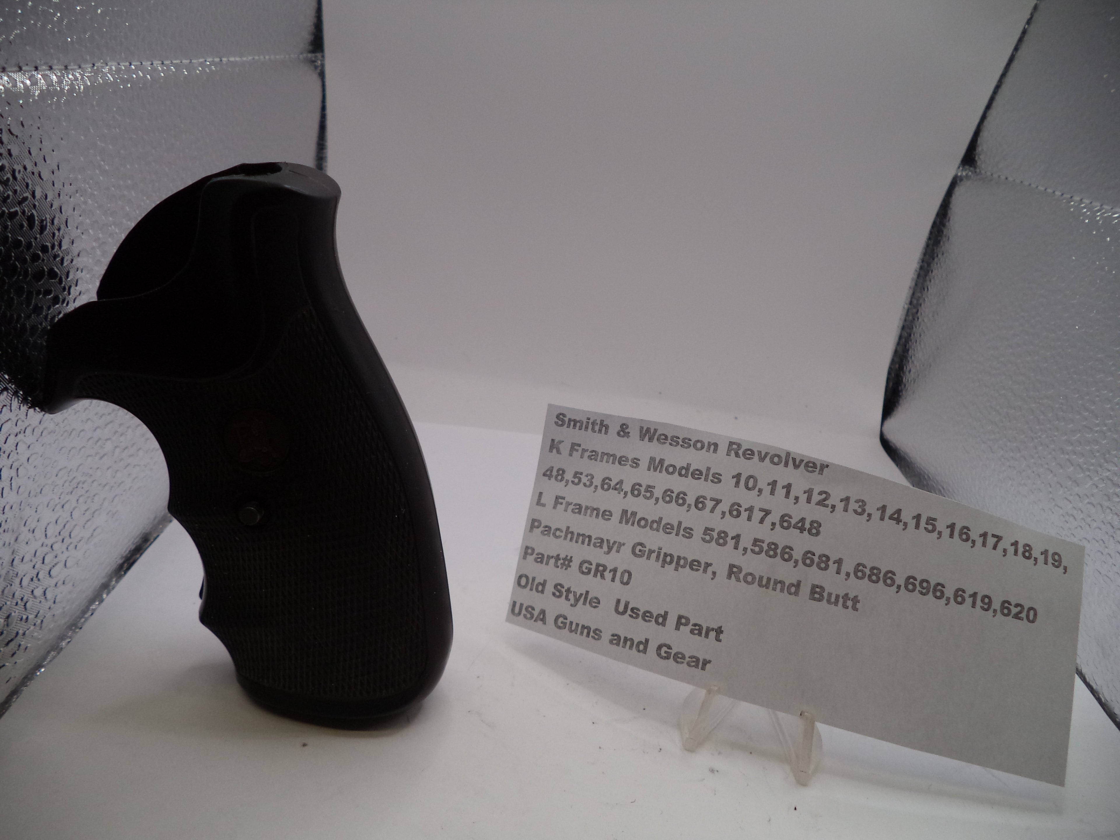 Pachmayr Gripper Round Butt Grips for S&W K & L Frame Revolvers Used - GR10