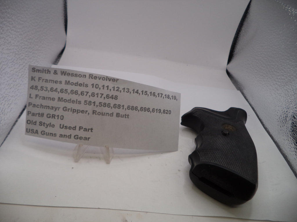 Pachmayr Gripper Round Butt Grips for S&W K & L Frame Revolvers Used - GR10
