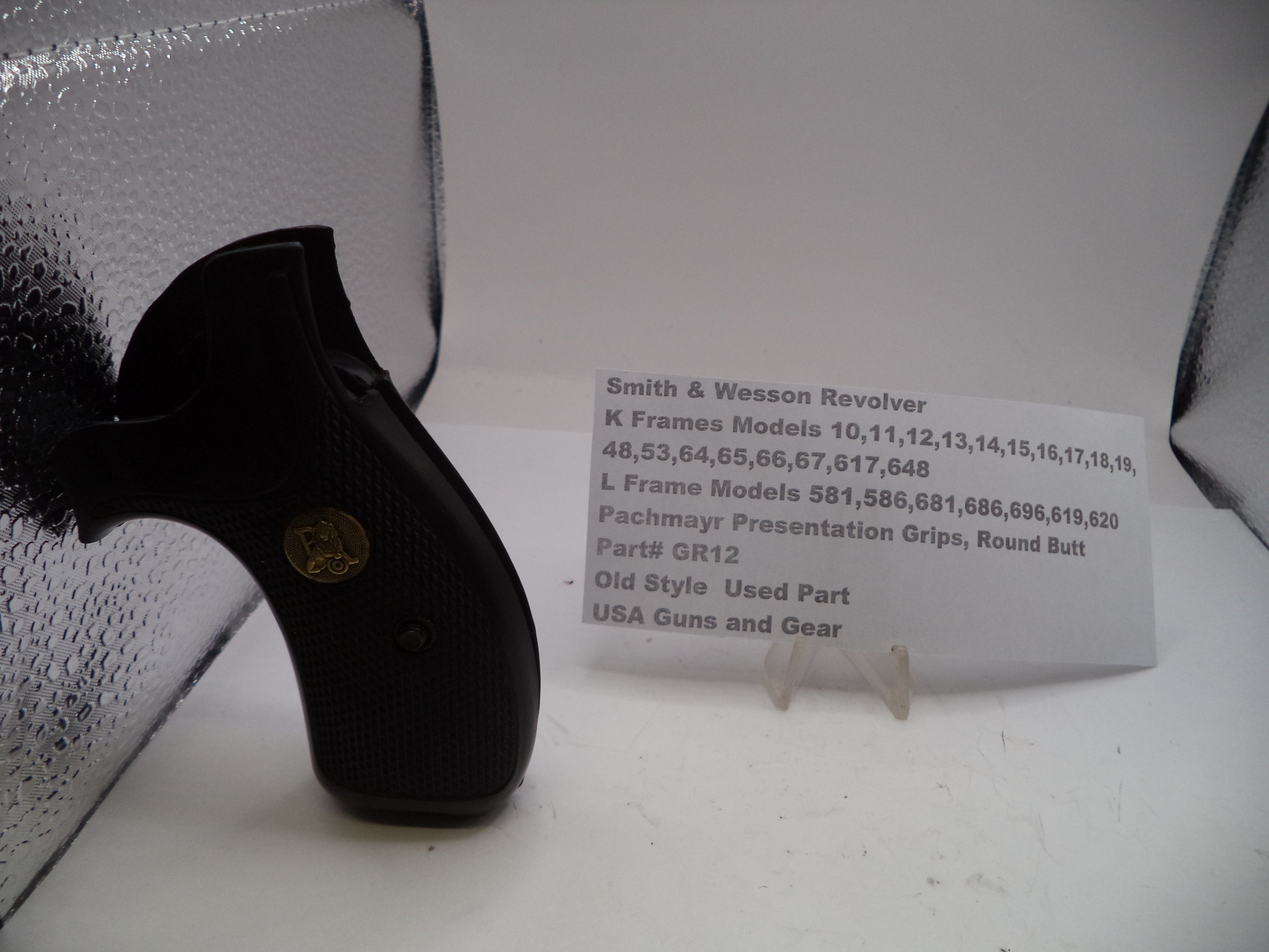 Pachmayr Presentation Round Butt Grips for S&W K & L Frame Revolvers Used - GR12