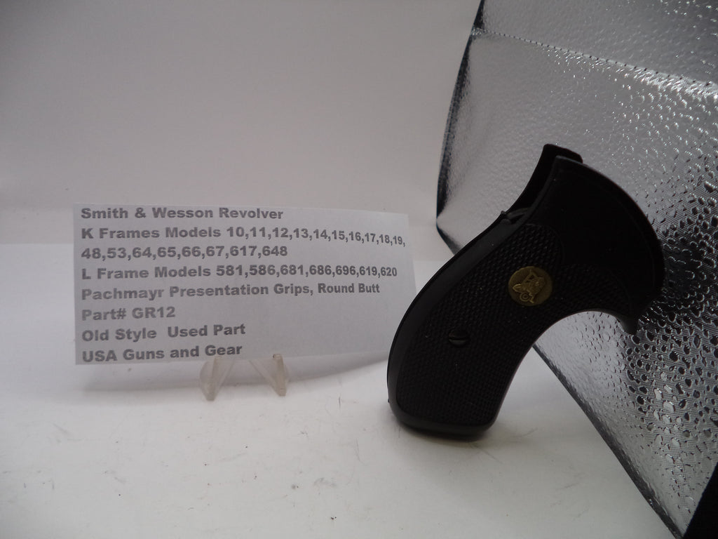 Pachmayr Presentation Round Butt Grips for S&W K & L Frame Revolvers Used - GR12
