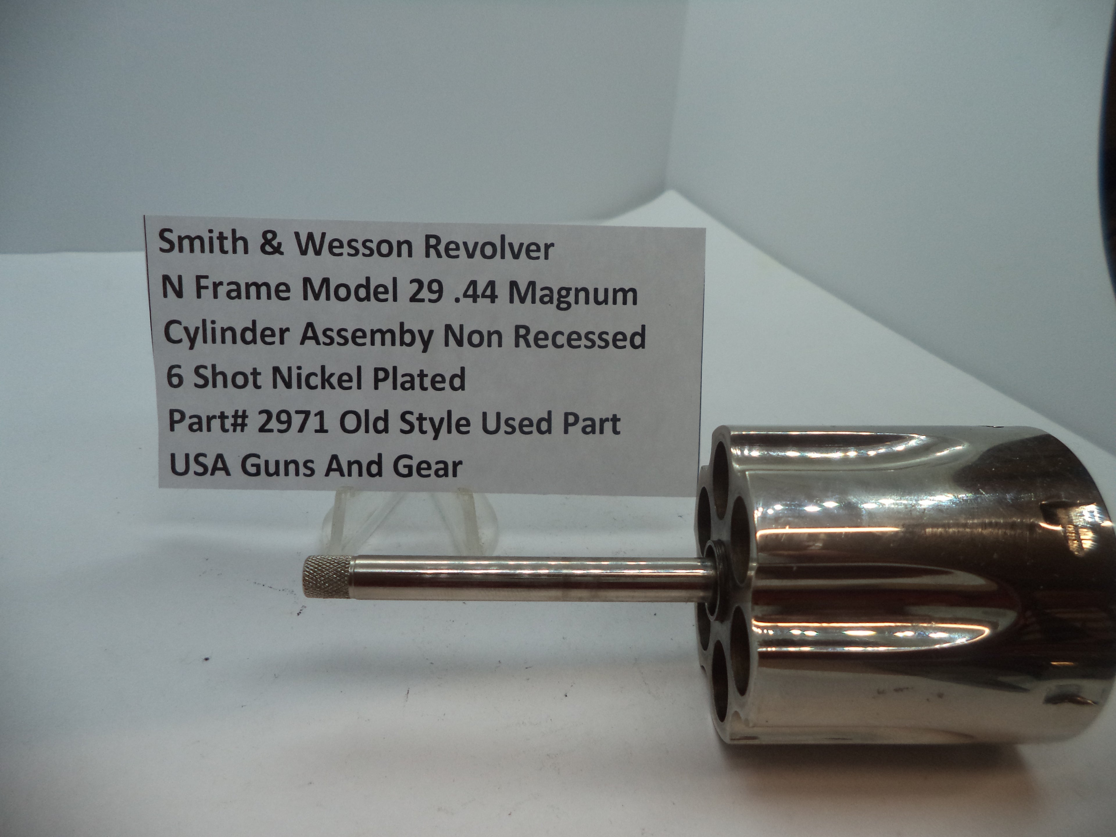 2971 S&W N Model 29 Cylinder Assembly Nickel Non Recessed .44 Mag Used