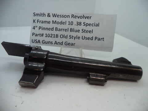 1021B Smith & Wesson K Model 10  Pinned 4" Barrel Blue Steel  .38 Special
