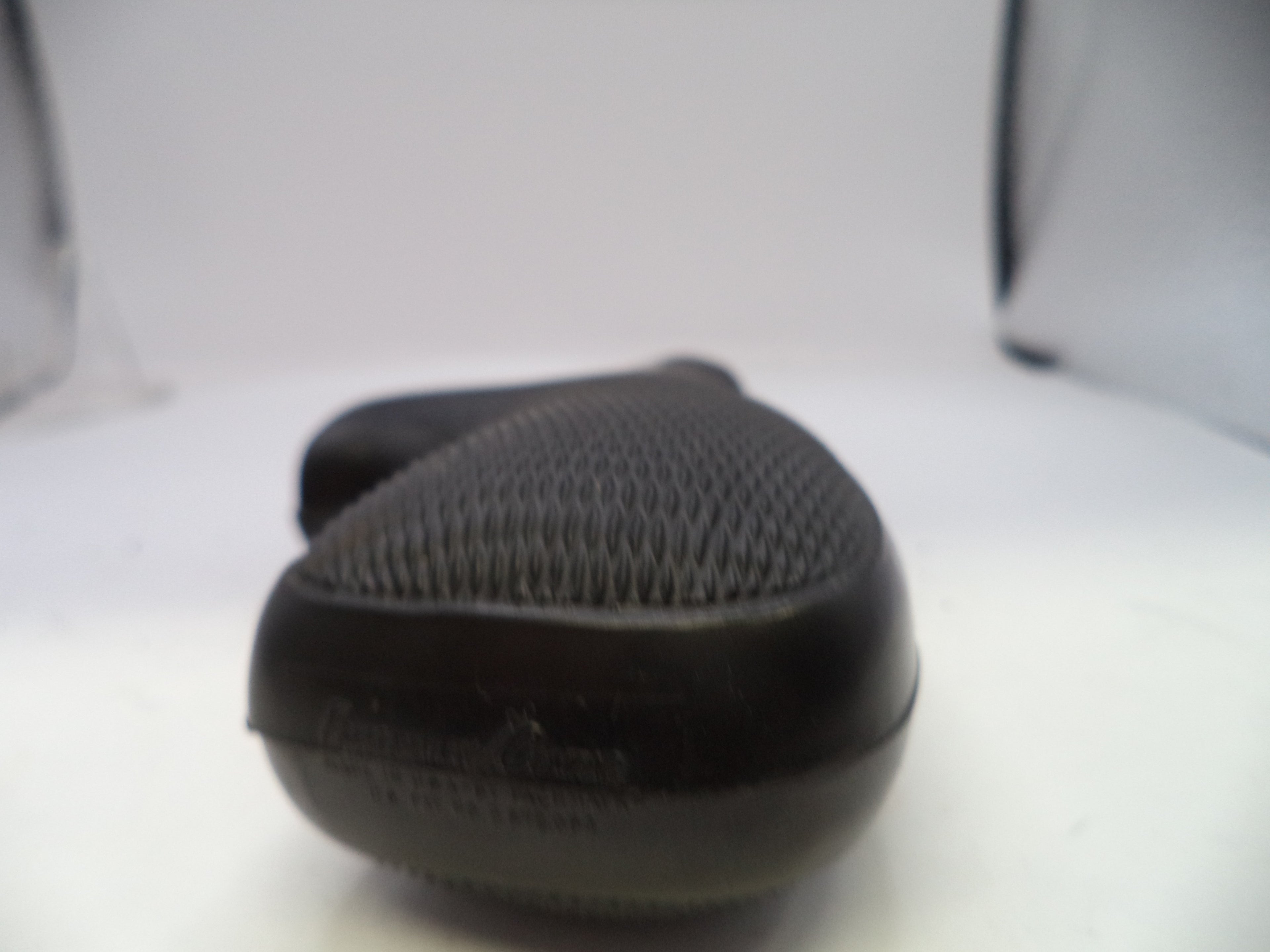 Black shoe on a white background