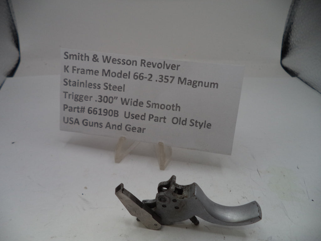 Smith & Wesson K Frame Model 66-2 Trigger .300" Wide Smooth Stainless Steel - Part# 66190B