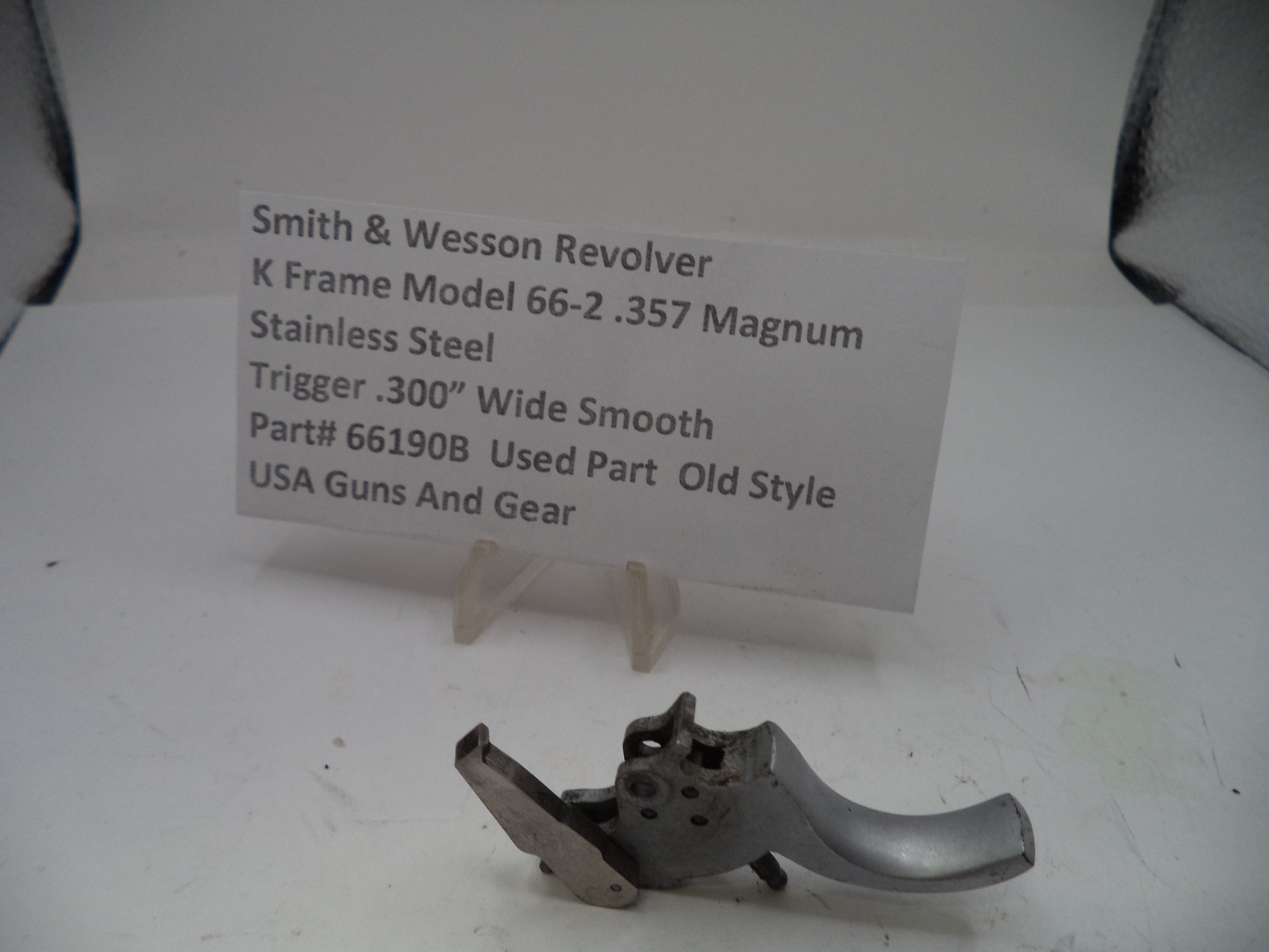 Smith & Wesson K Frame Model 66-2 Trigger .300" Wide Smooth Stainless Steel - Part# 66190B