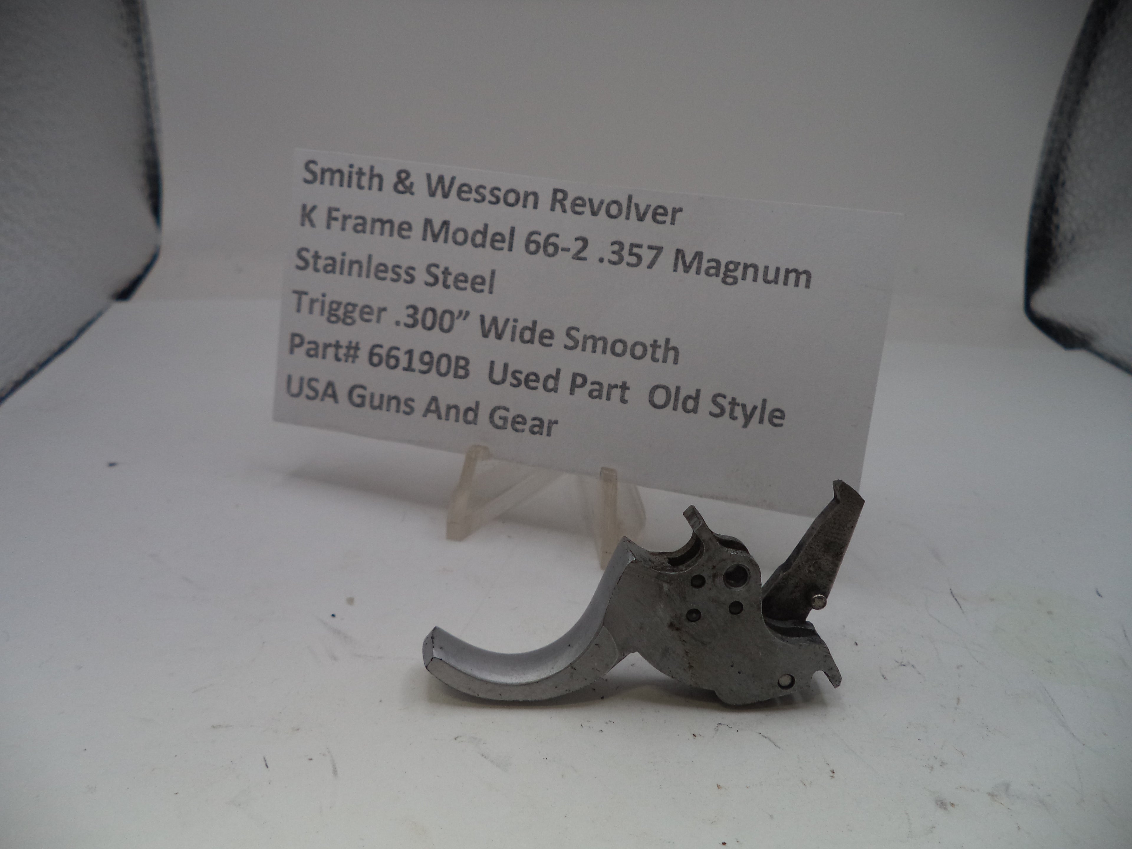 Smith & Wesson K Frame Model 66-2 Trigger .300" Wide Smooth Stainless Steel - Part# 66190B