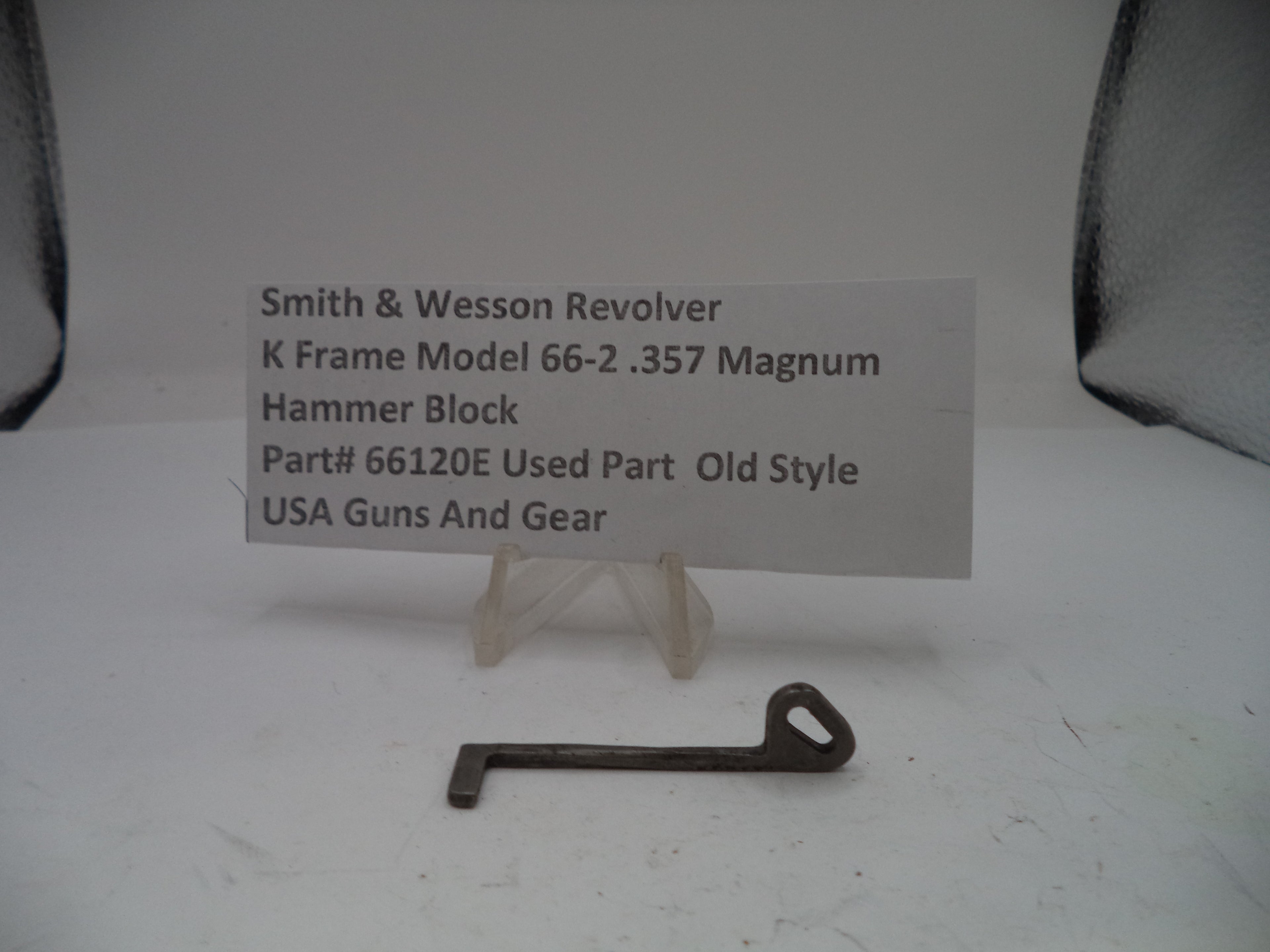 Smith & Wesson K Frame Model 66-2 Hammer Block Used – Part 66120E